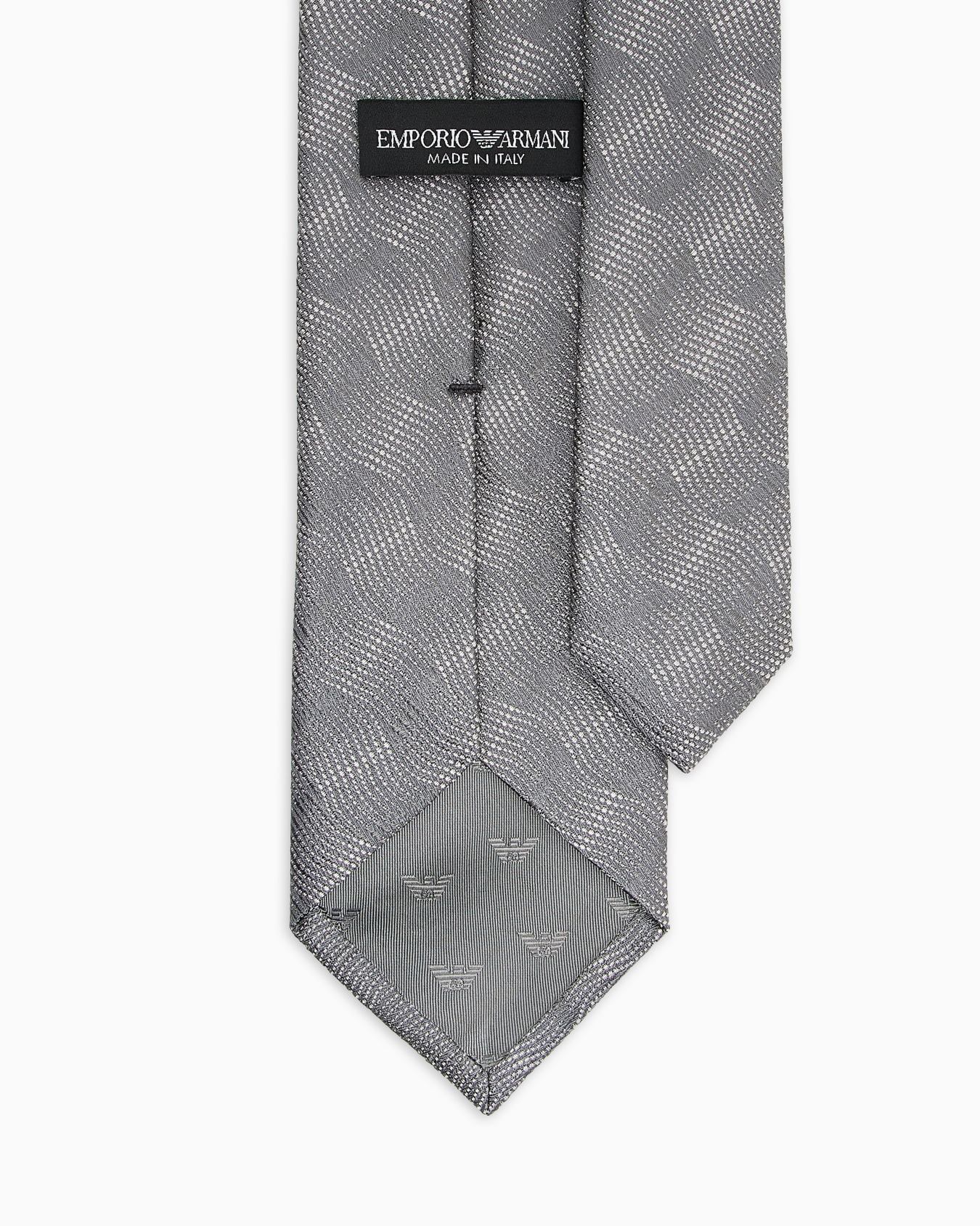 Pure silk tie with jacquard pattern Slide 1