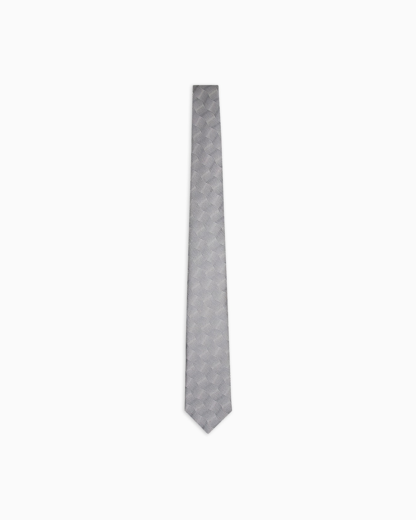Pure silk tie with jacquard pattern Slide 0