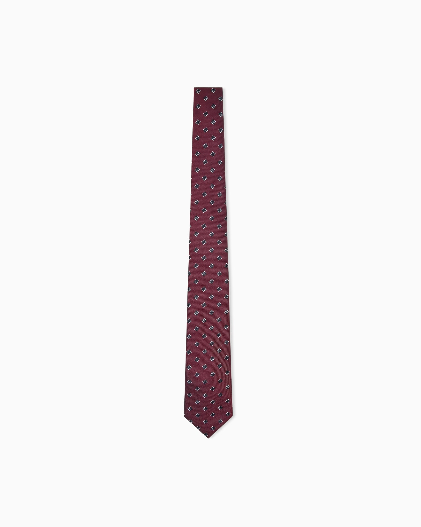 Silk tie with a pattern of dots in a diamond formation Slide 0