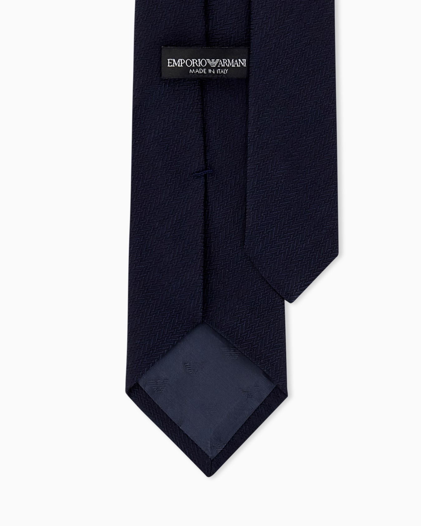 Silk necktie with a subtle herringbone pattern Slide 1