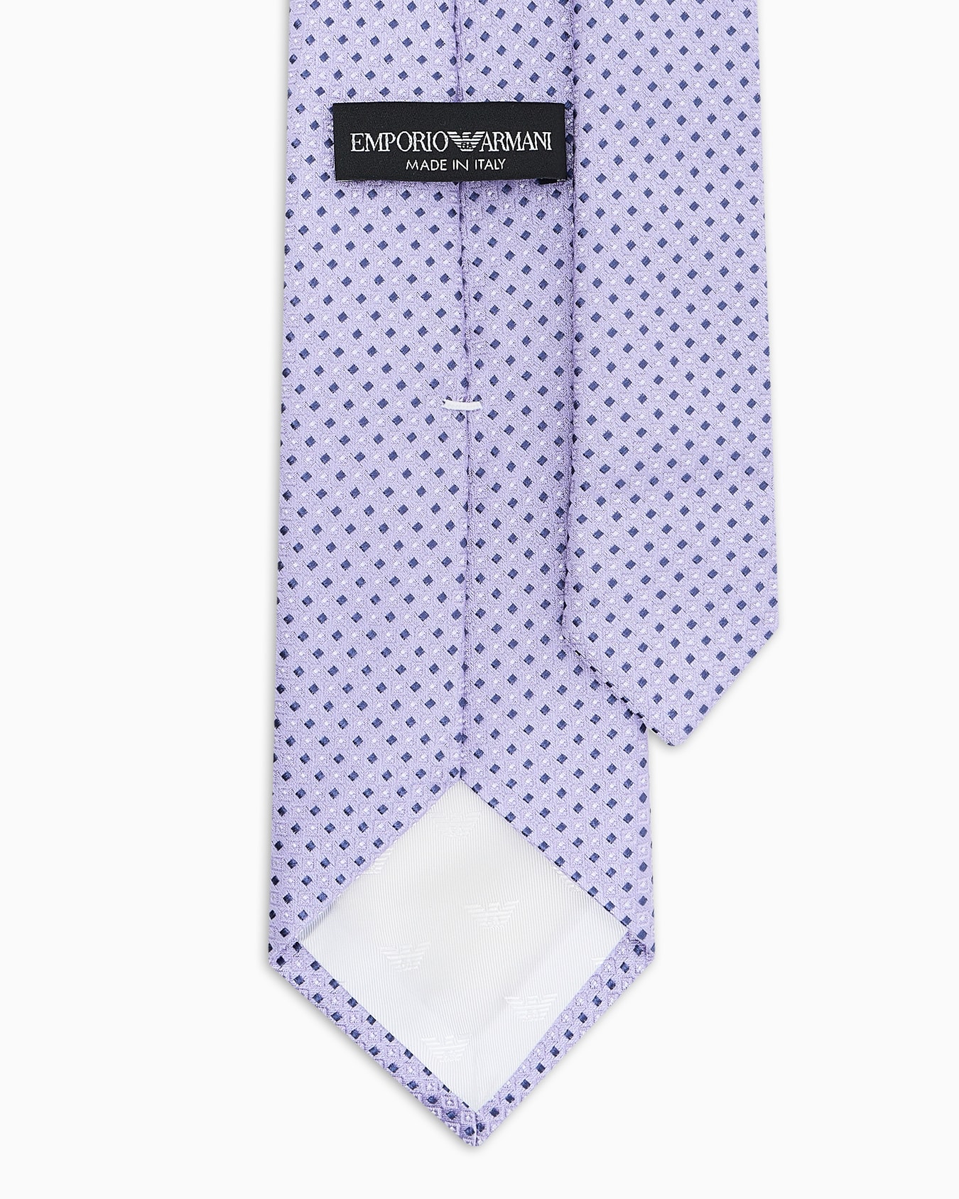 Pure silk tie with jacquard op-art micro-pattern Slide 1