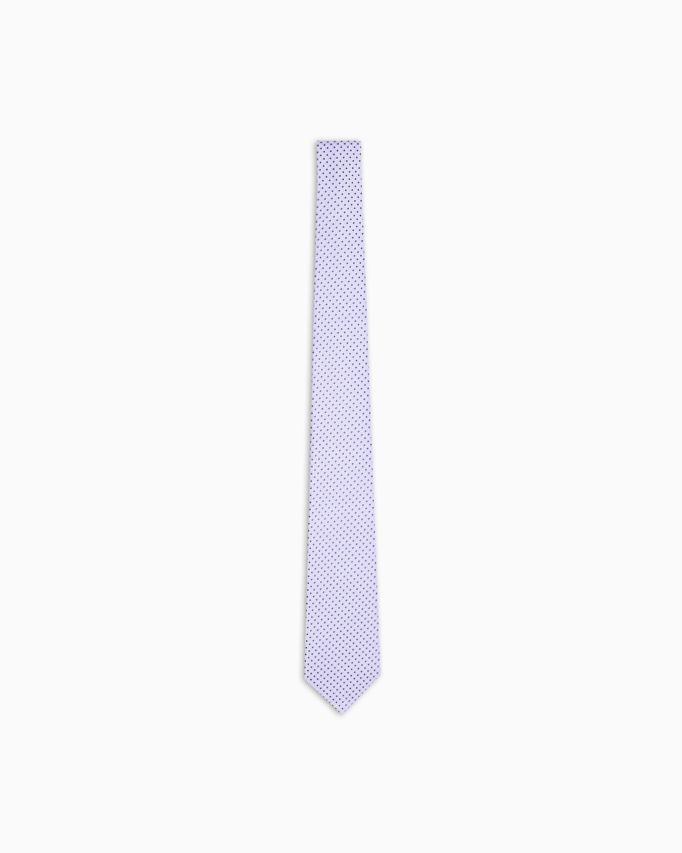 Pure silk tie with jacquard op-art micro-pattern Slide 0