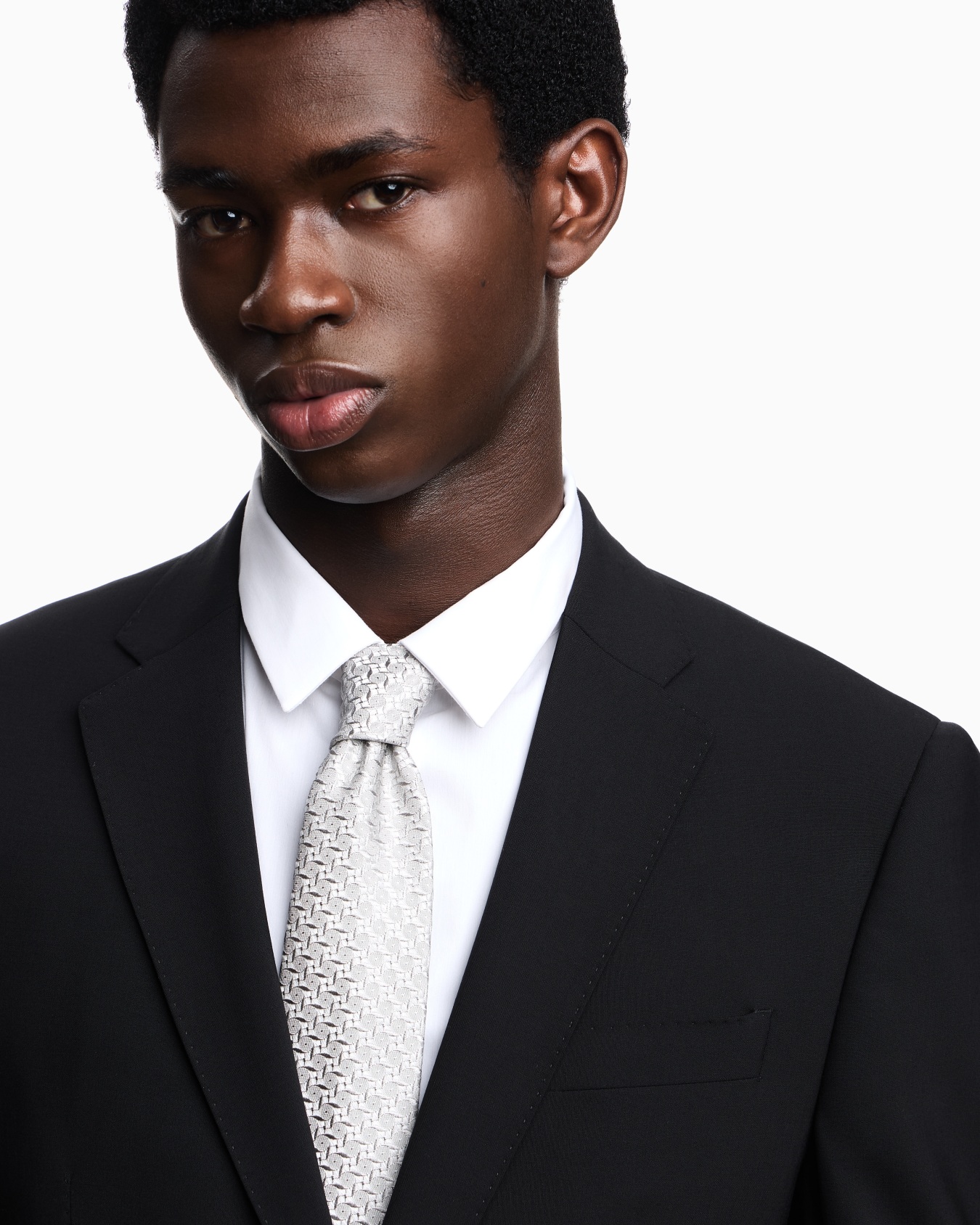 Pure silk tie with jacquard pattern Slide 2