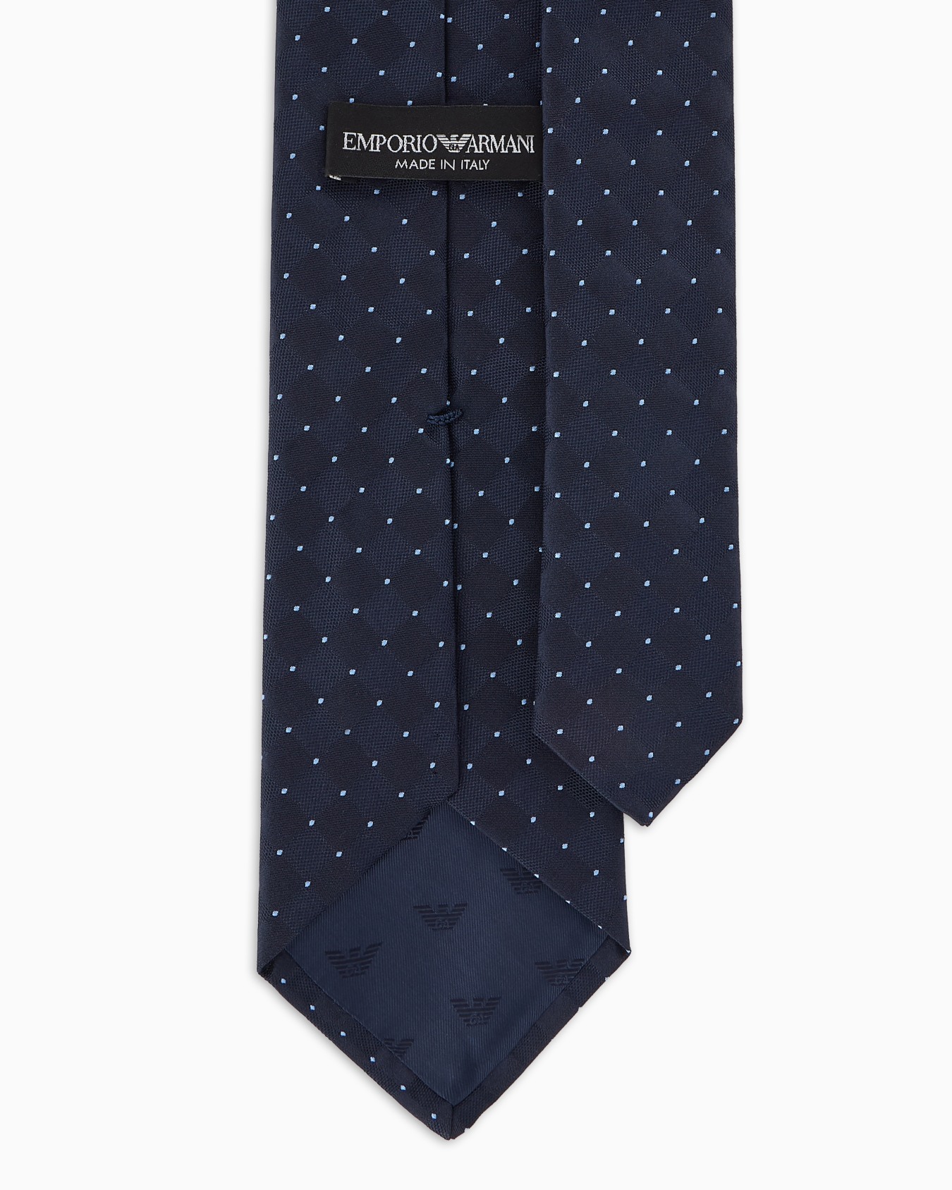 Pure silk tie with jacquard micro polka dot effect Slide 1