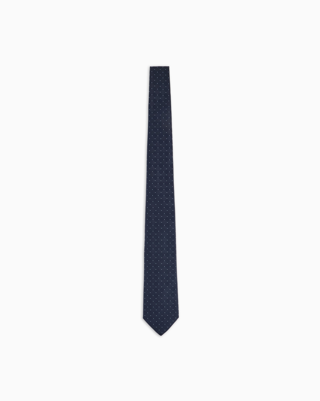 Pure silk tie with jacquard micro polka dot effect Slide 0