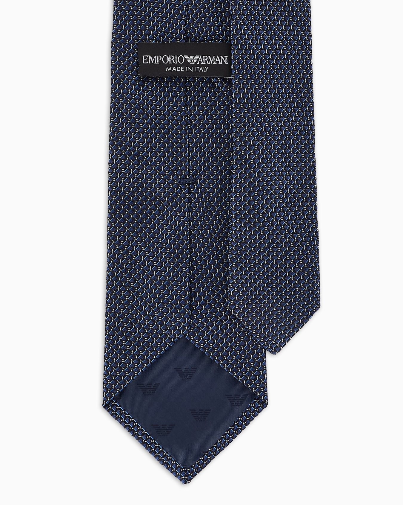 Pure silk tie with jacquard micro checks Slide 1