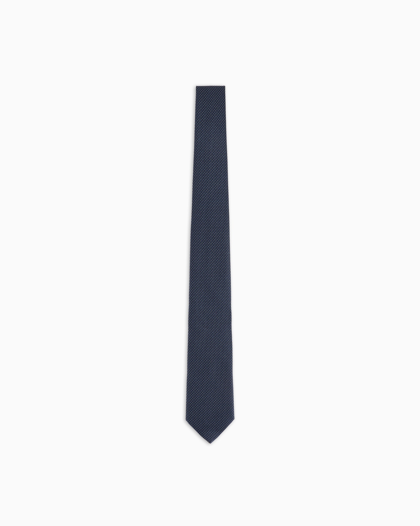 Pure silk tie with jacquard micro checks Slide 0