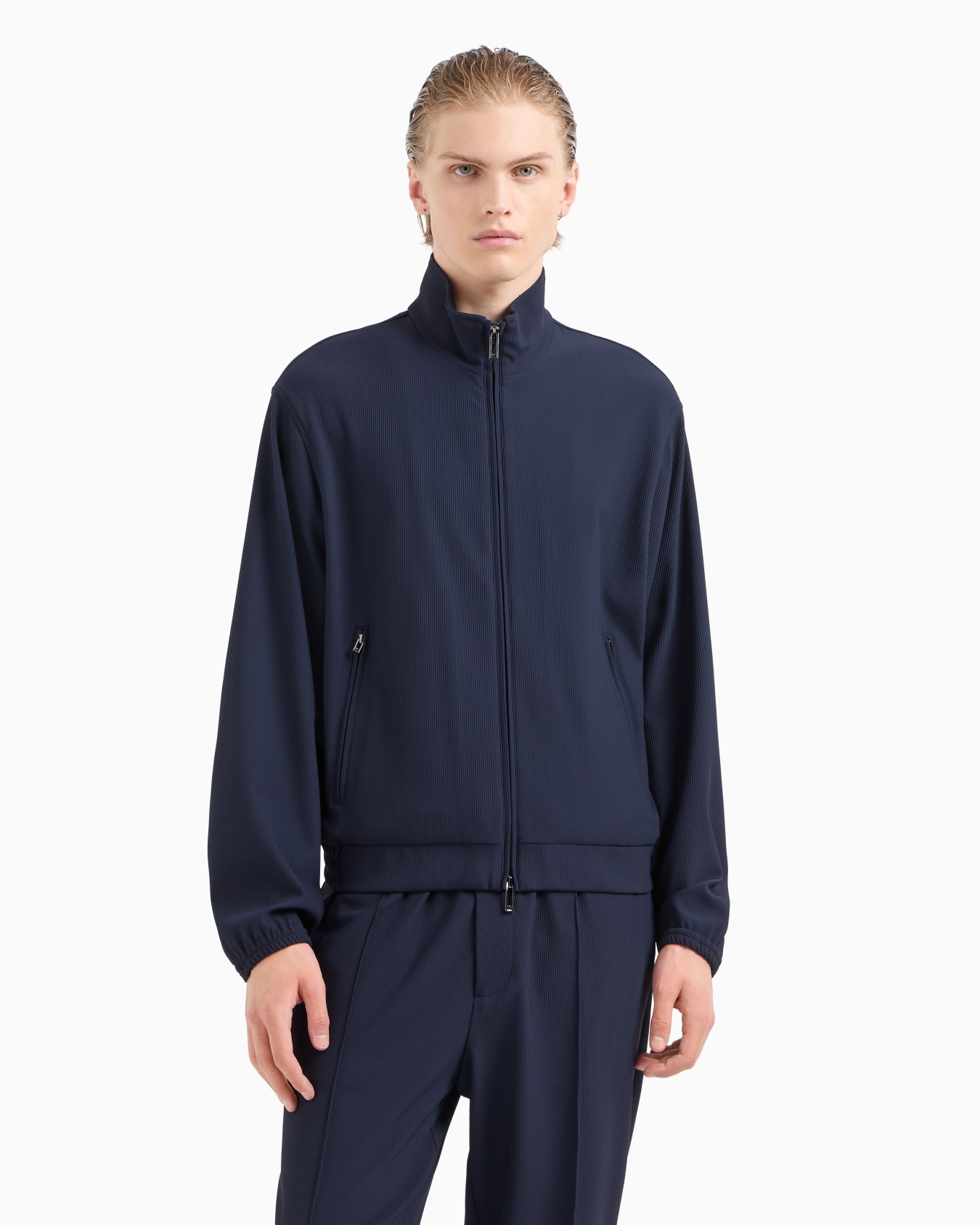 Canneté-effect stretch nylon full-zip blouson Slide 4