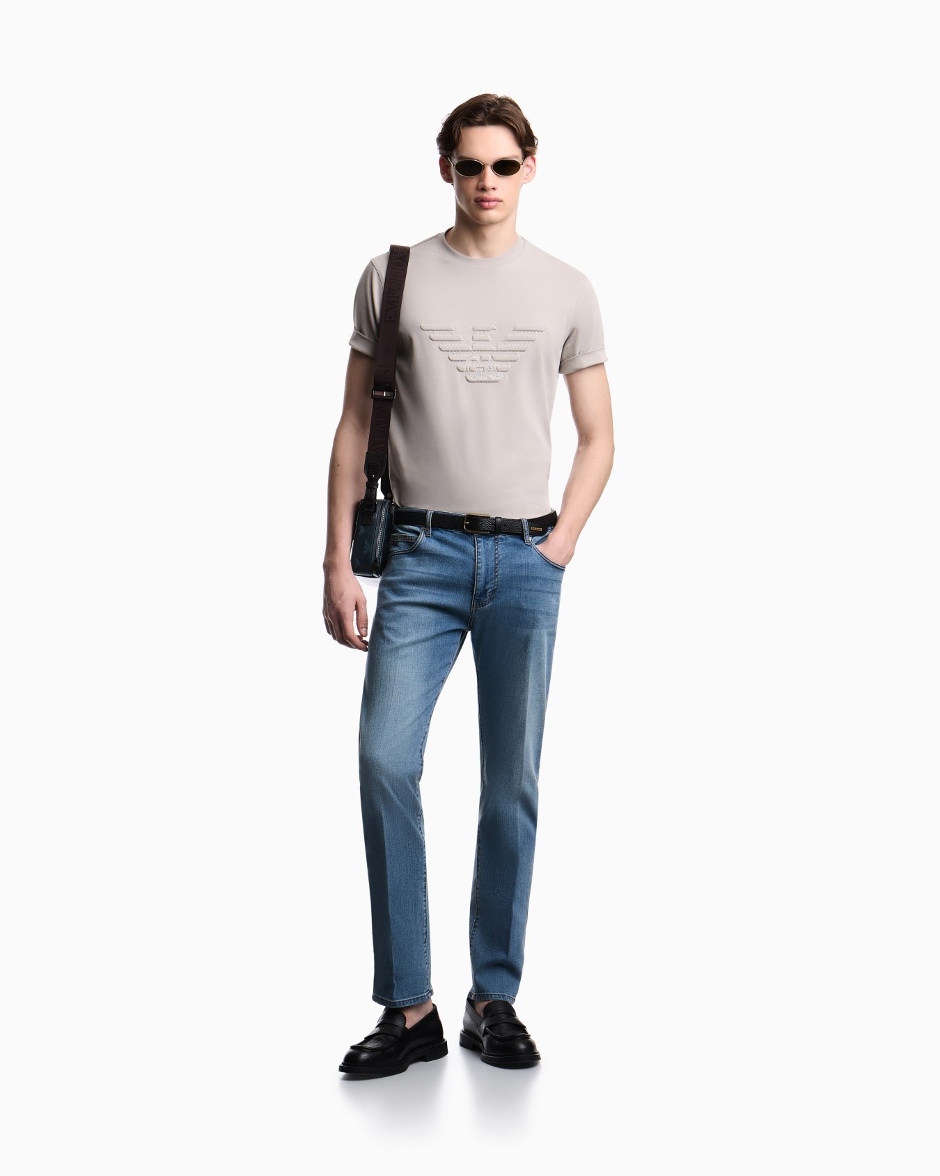 J45 regular fit, washed stretch denim jeans Slide 1