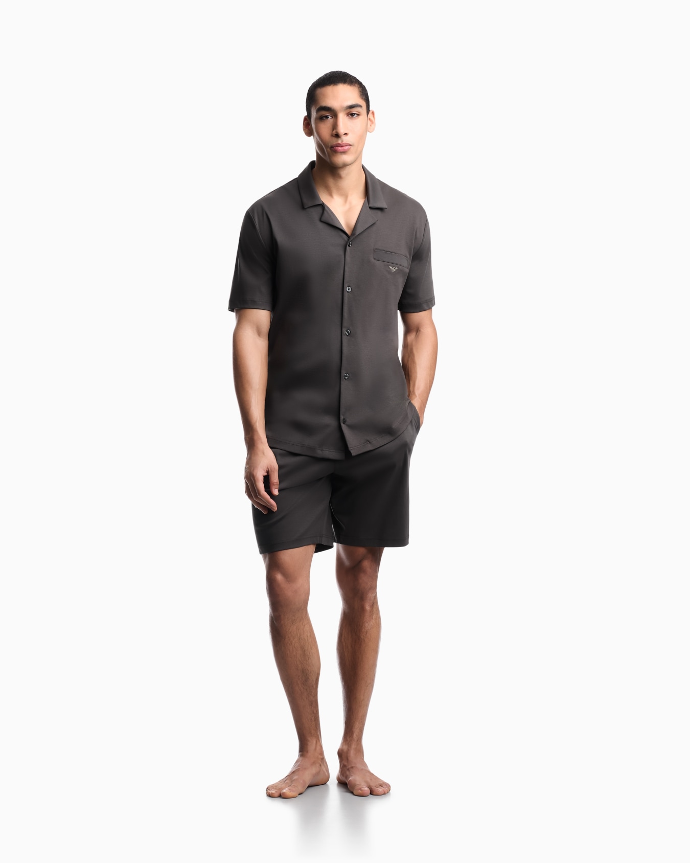 Interlock jersey pyjamas with Bermuda shorts Slide 1