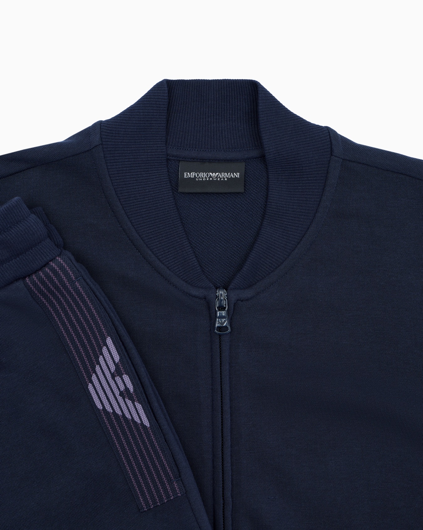 Basic terry loungewear tracksuit with full-zip sweatshirt Slide 3