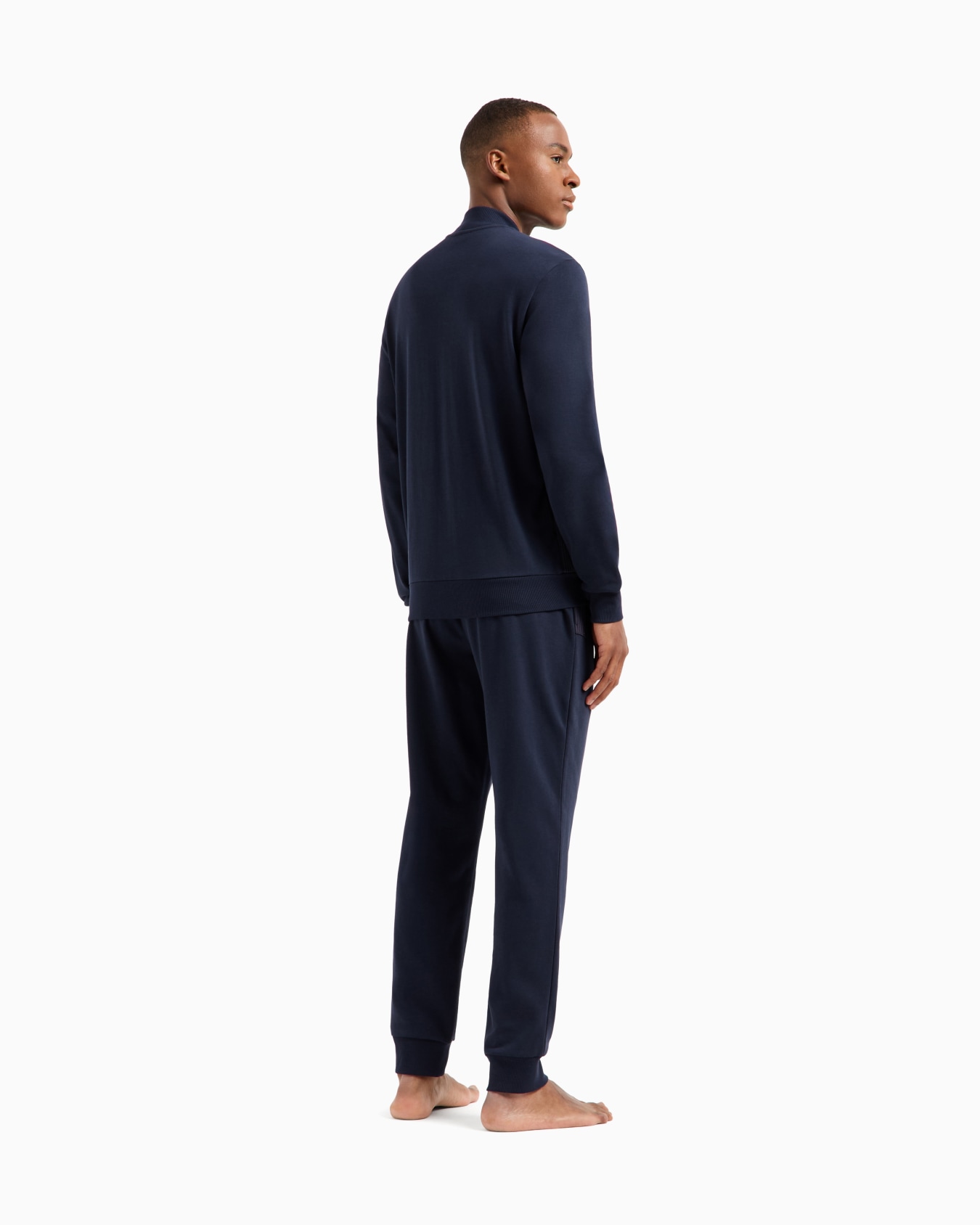 Basic terry loungewear tracksuit with full-zip sweatshirt Slide 2