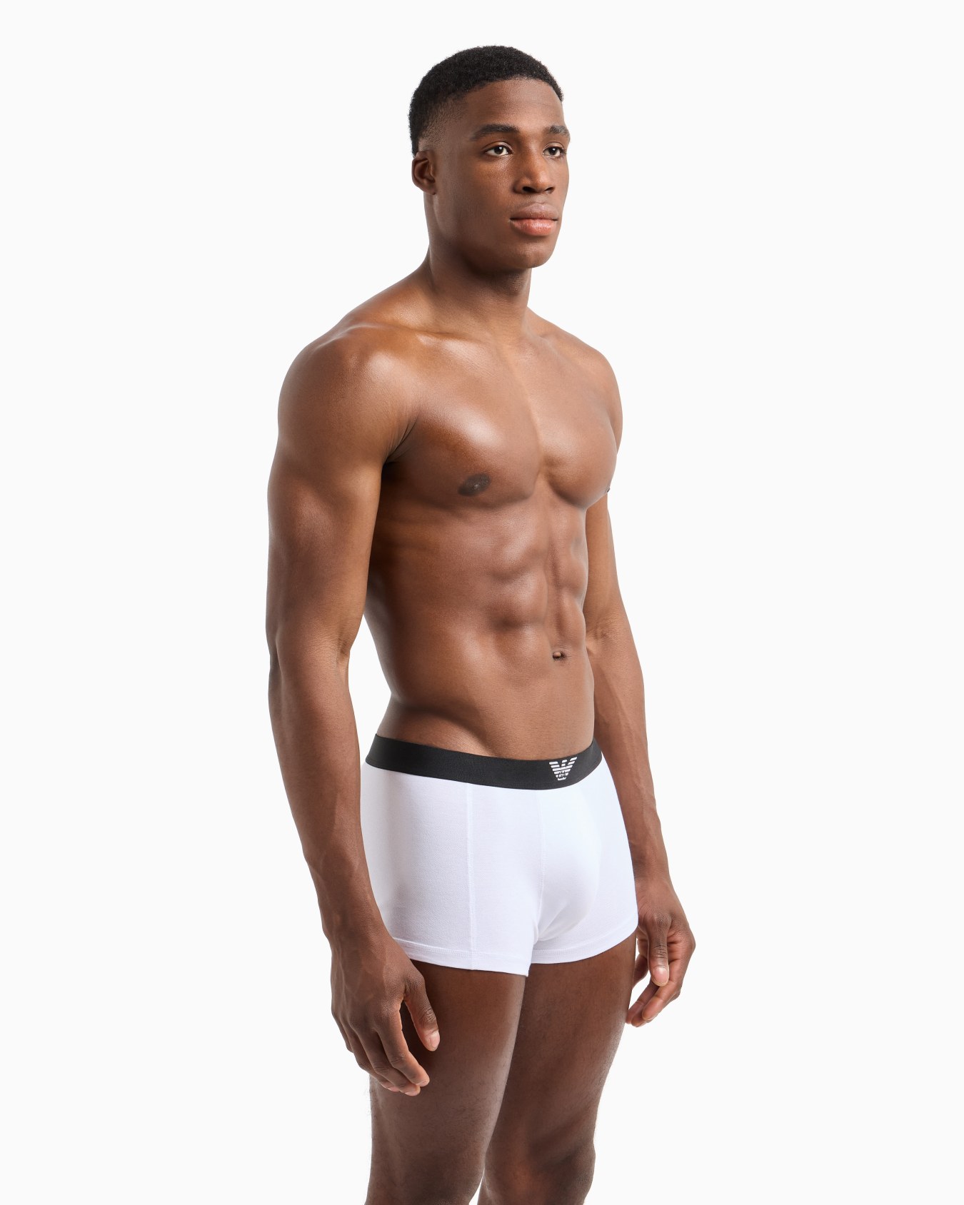 Stretch piqué boxer briefs with logo waist Slide 1