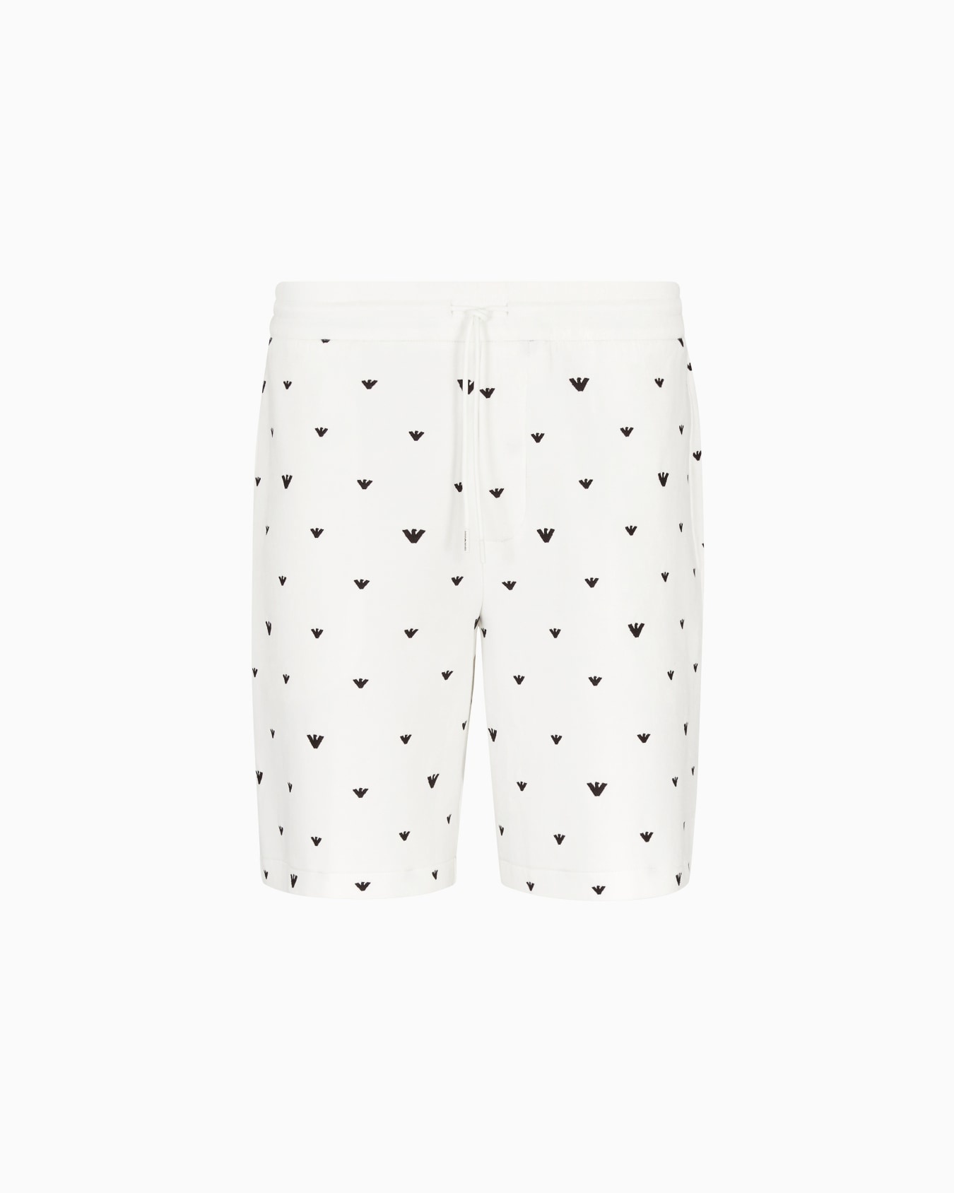 Double jersey Bermuda shorts with all-over micro eagle embroidery Slide 0