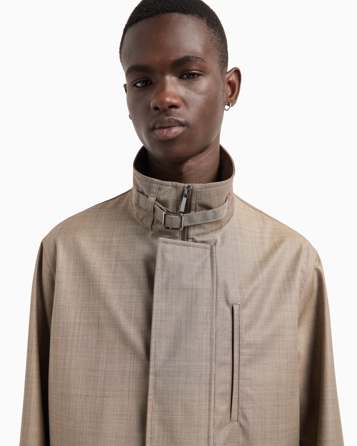 Blouson entièrement zippé en grisaille contrecollée finition soyeuse Diapositive 5