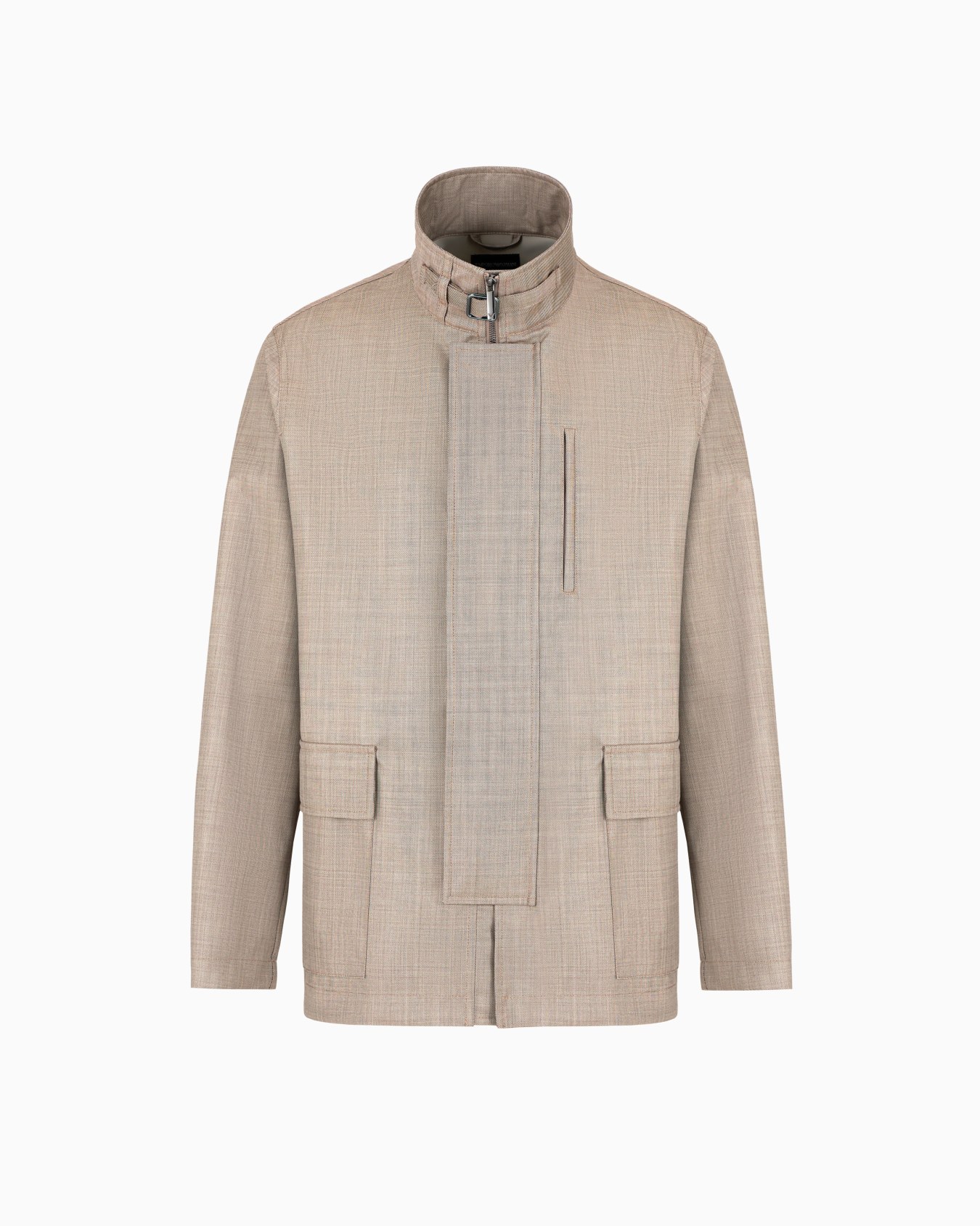 Blouson entièrement zippé en grisaille contrecollée finition soyeuse Diapositive 0