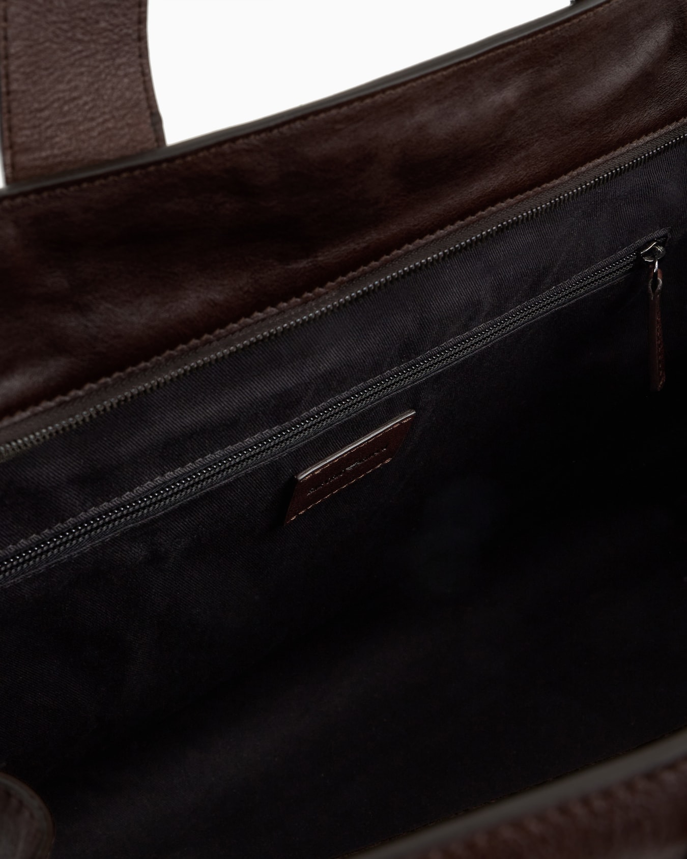 Leather duffel bag with embossed logo Slide 3