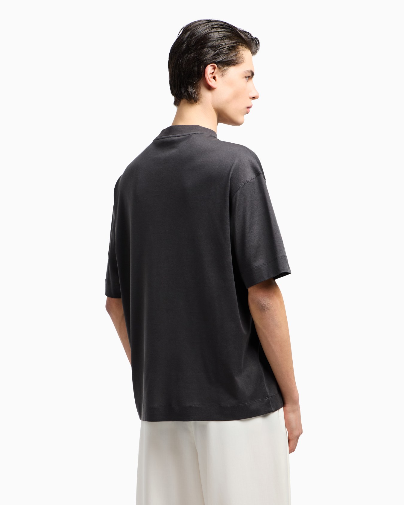 Camiseta de corte ancho de punto de mezcla de lyocell con estampado de lirio ASV Diapositiva 3