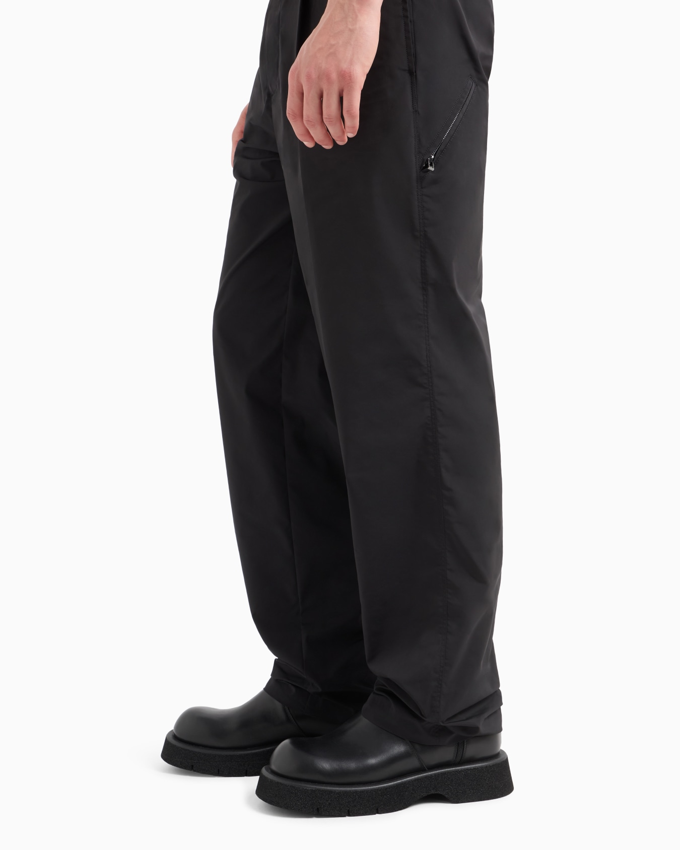 Technical fabric trousers with zip pocket Slide 5