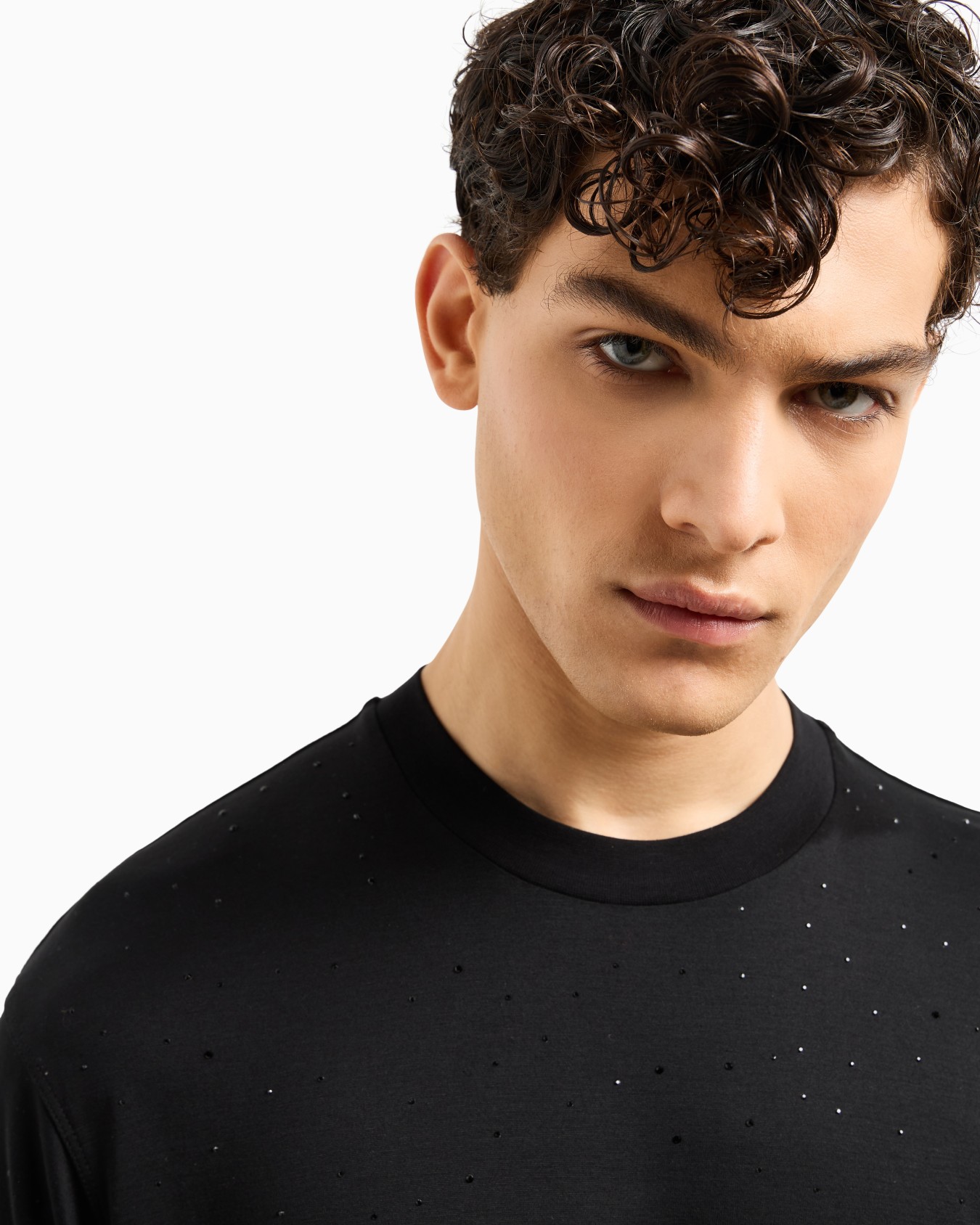 ASV Clubwear Tシャツ リヨセル混紡ジャージー オールオーバーラインストーン スライドする 4