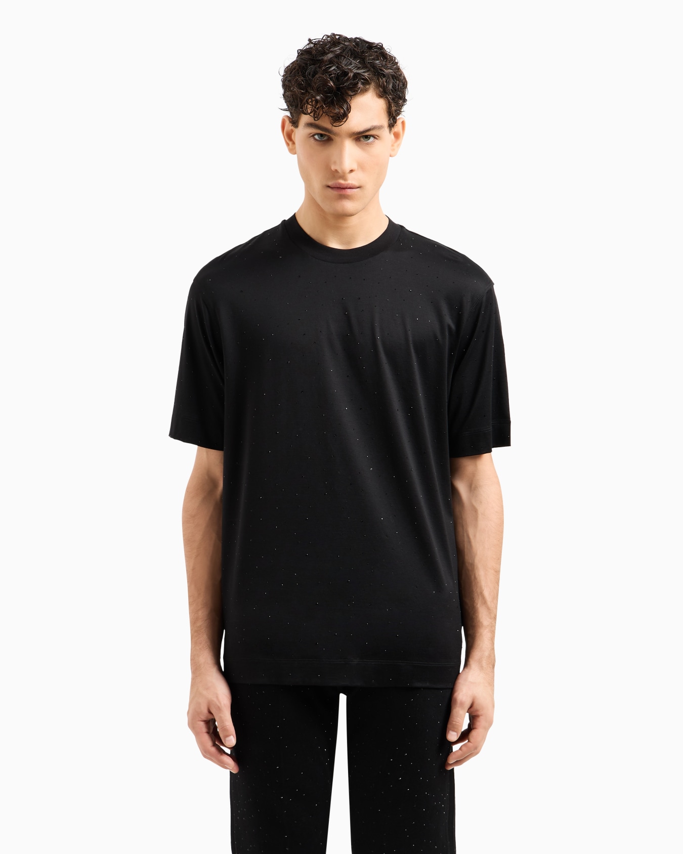 ASV Clubwear Tシャツ リヨセル混紡ジャージー オールオーバーラインストーン スライドする 3