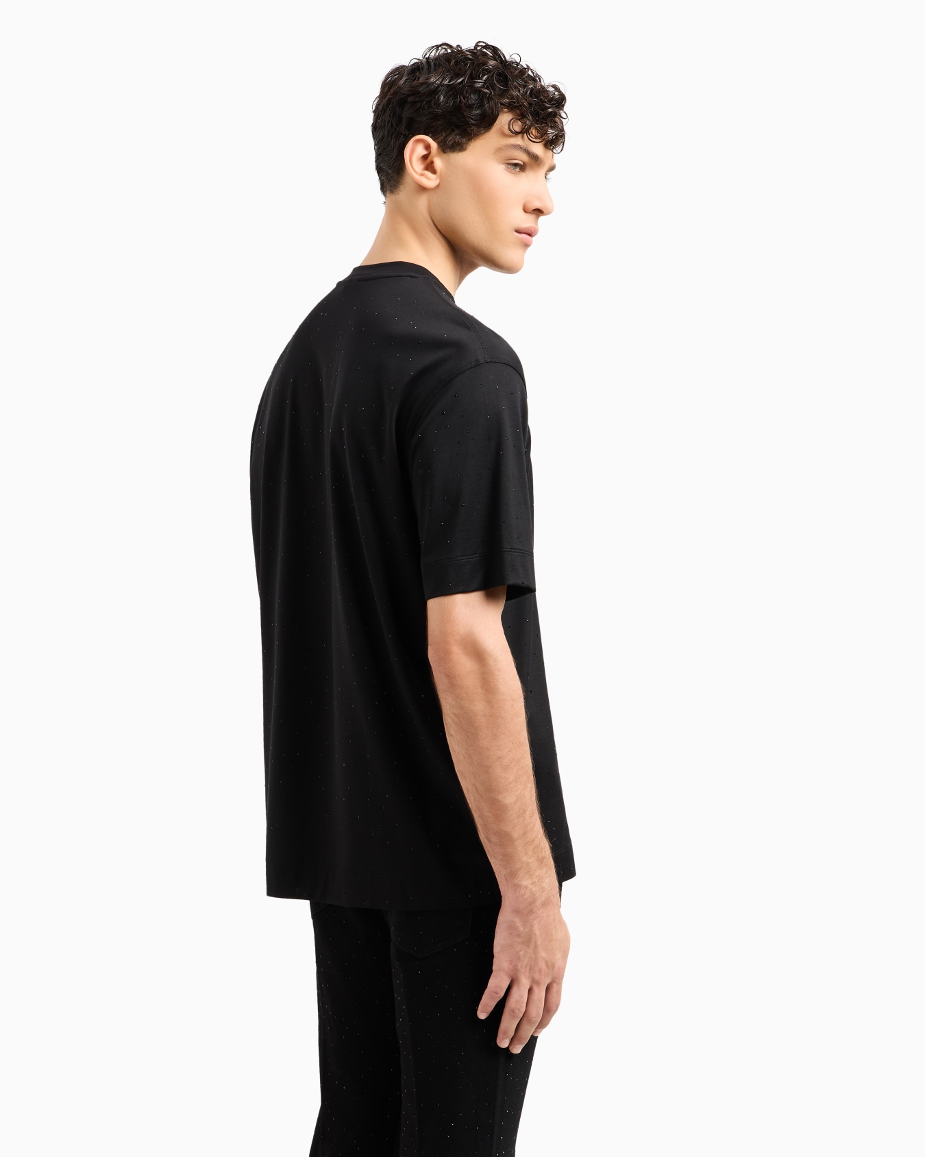 ASV Clubwear Tシャツ リヨセル混紡ジャージー オールオーバーラインストーン スライドする 2