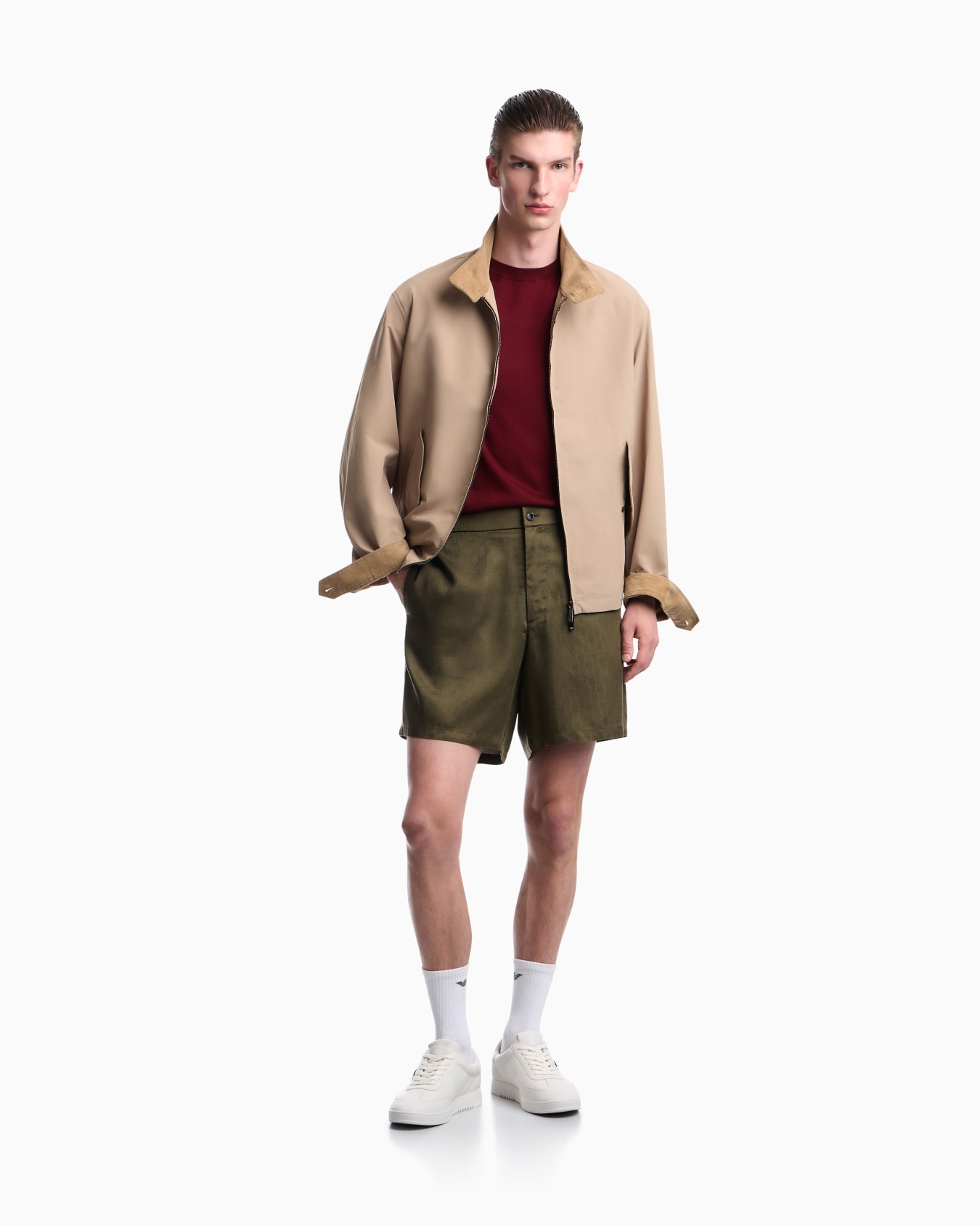 Bermuda shorts in Tencel jacquard with a regular fit Slide 1