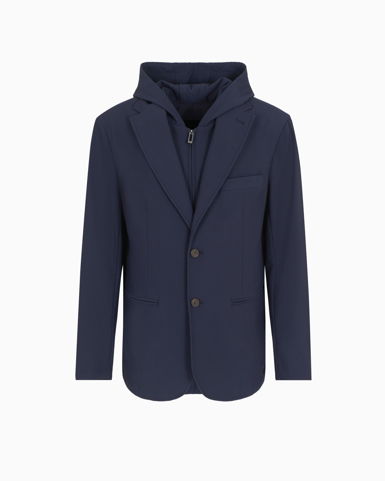 Canneté stretch nylon blazer with detachable inner panel and hood Slide 0