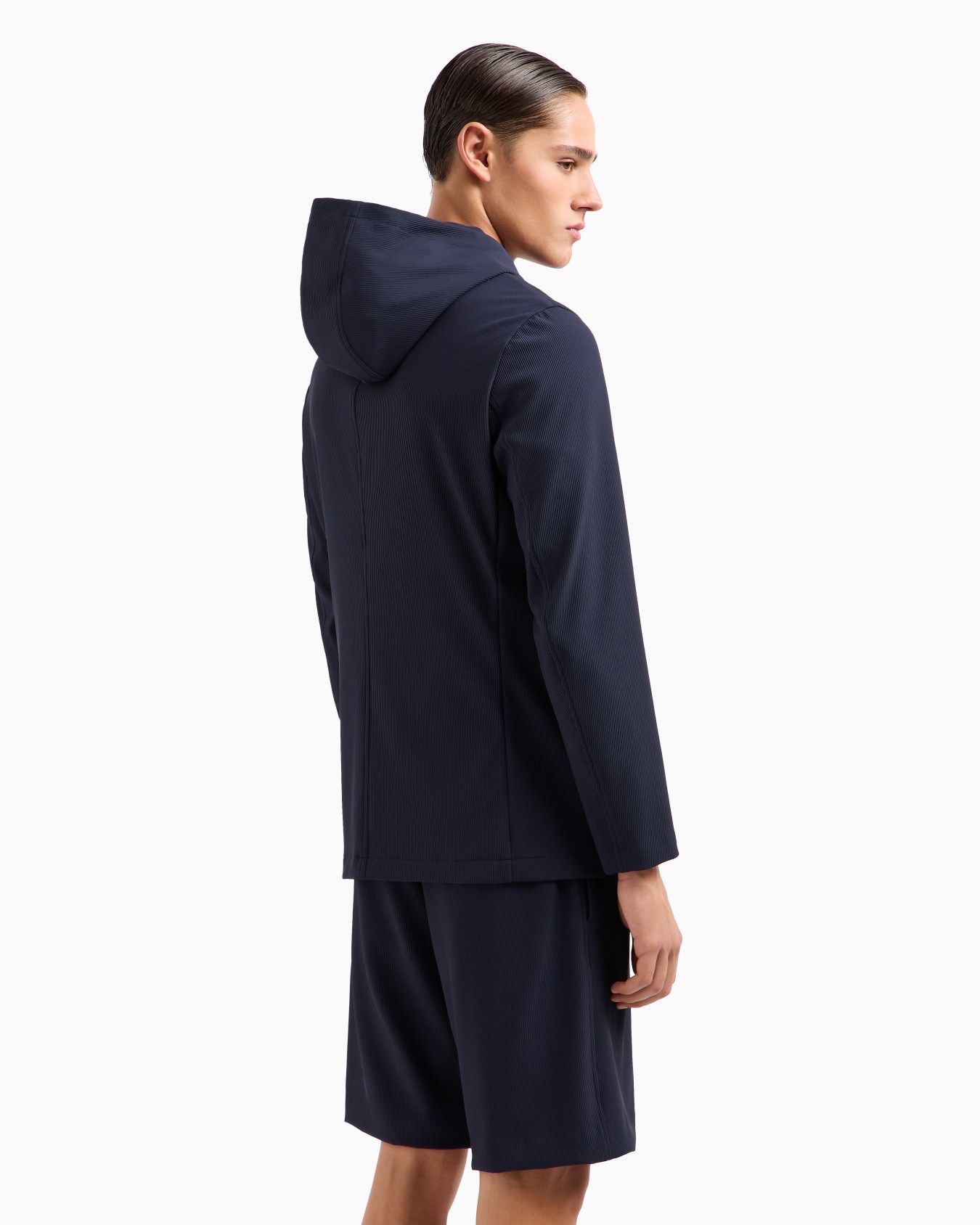 Canneté stretch nylon blazer with detachable inner panel and hood Slide 2