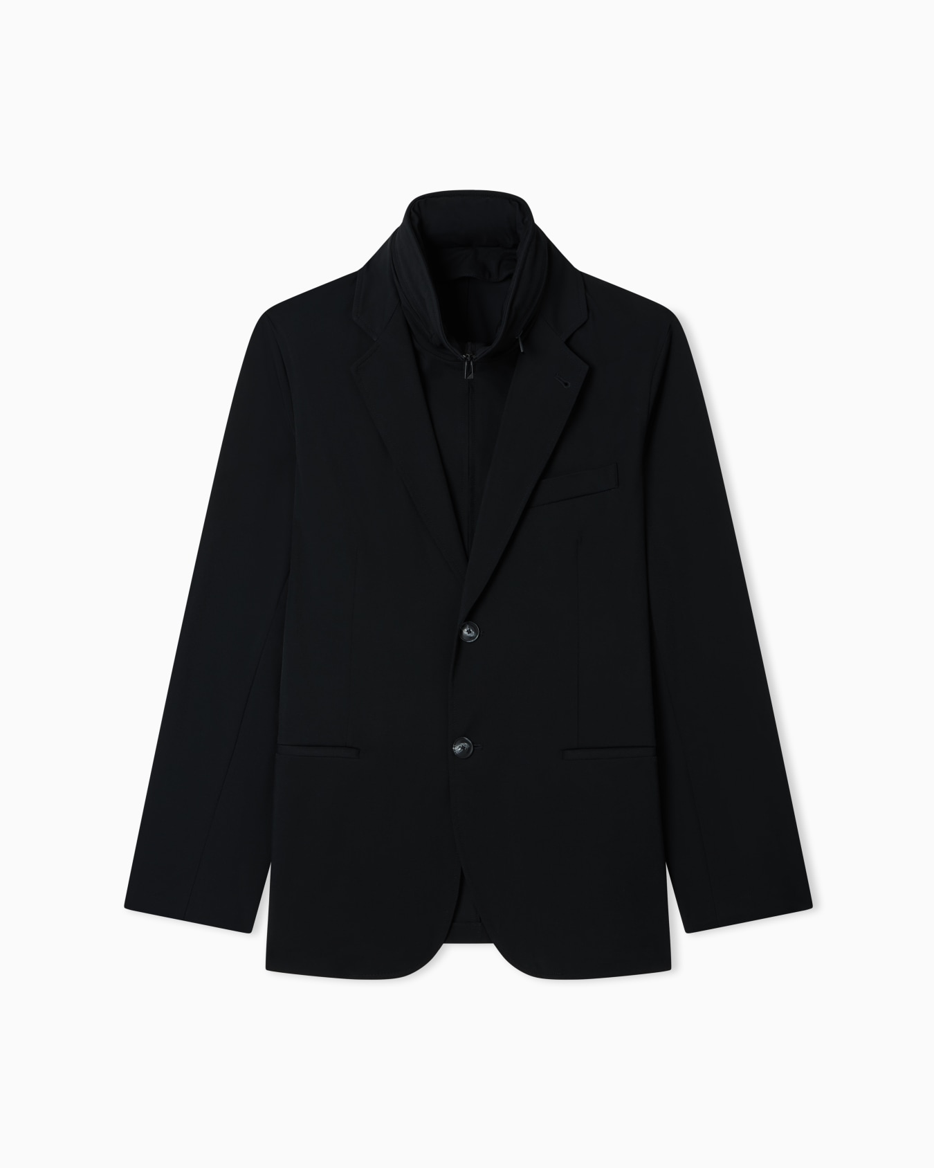 Stretch-nylon twill blazer with detachable inner panel Slide 0