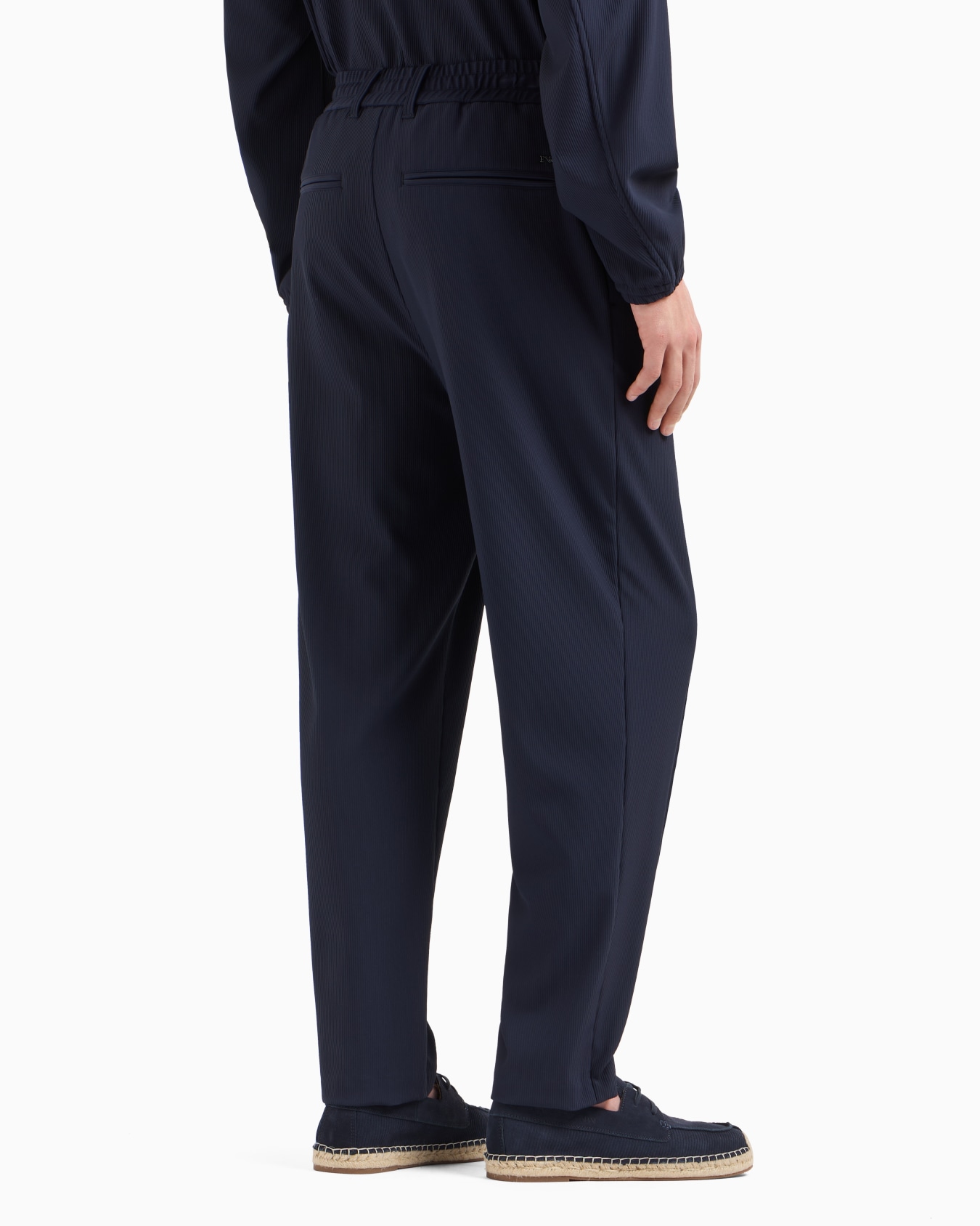 Pantaloni con nervature in nylon stretch effetto canneté Slide 3