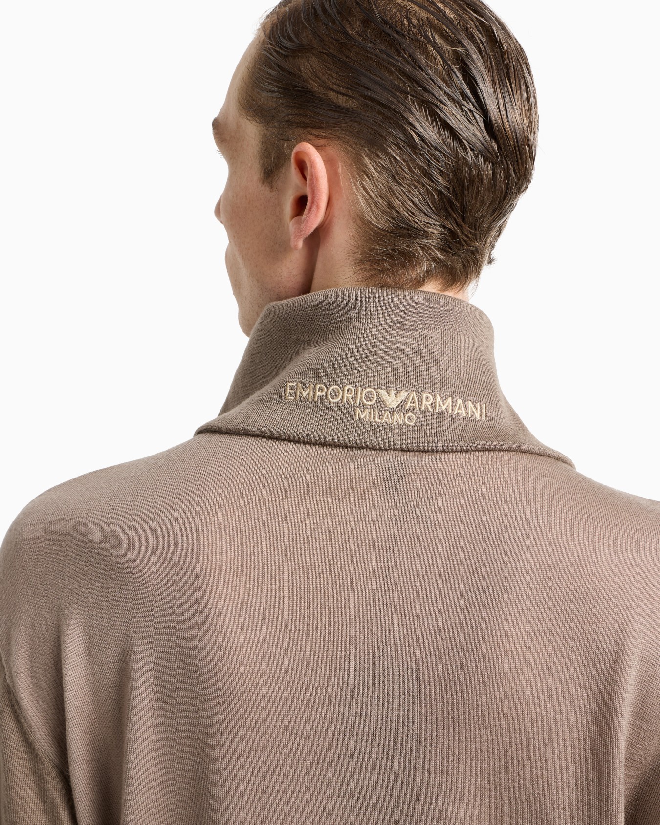 Pull avec fermeture zippée partielle en laine vierge rase bicolore Diapositive 5