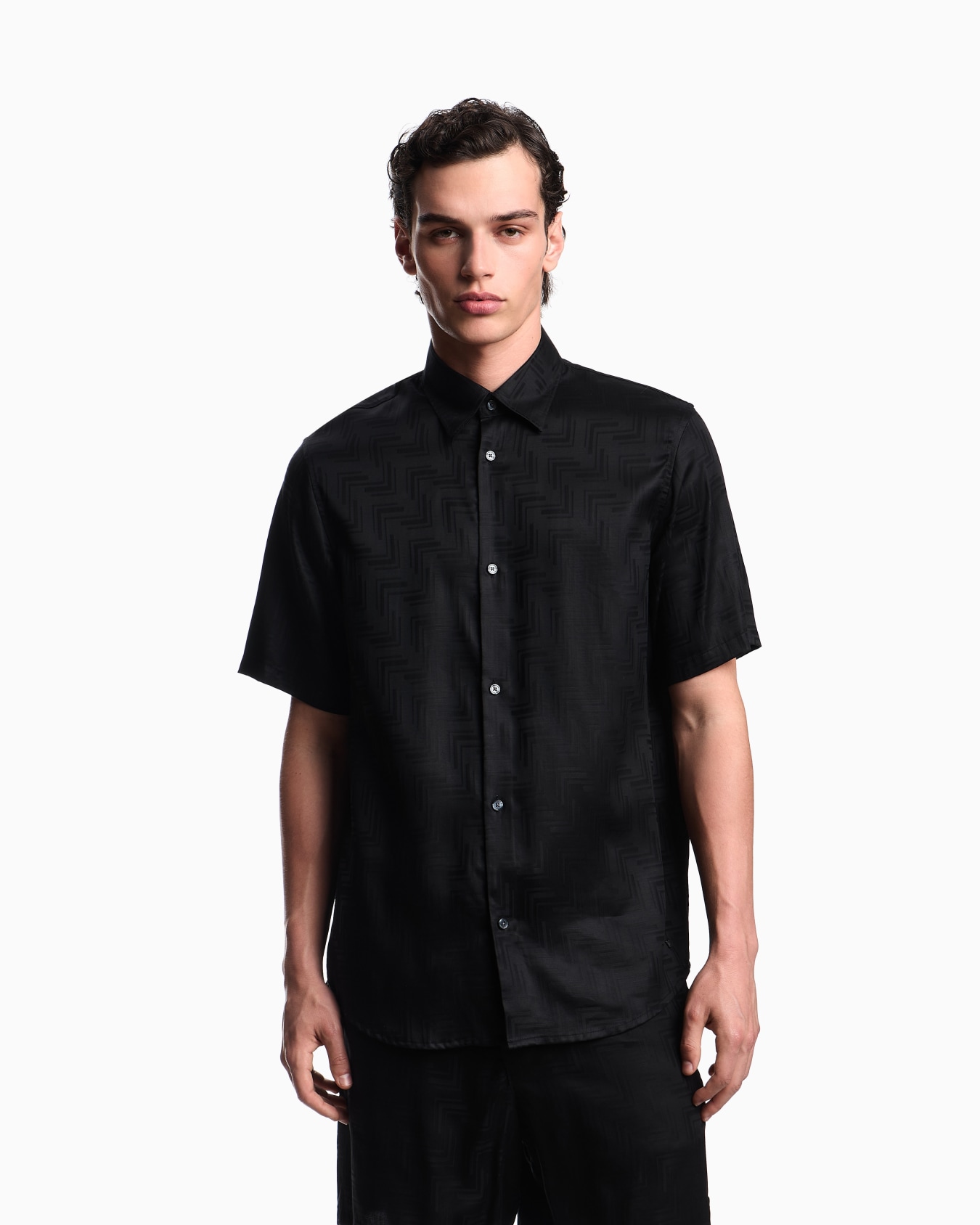 Chemise à manches courtes en jacquard lyocell ASV Diapositive 3