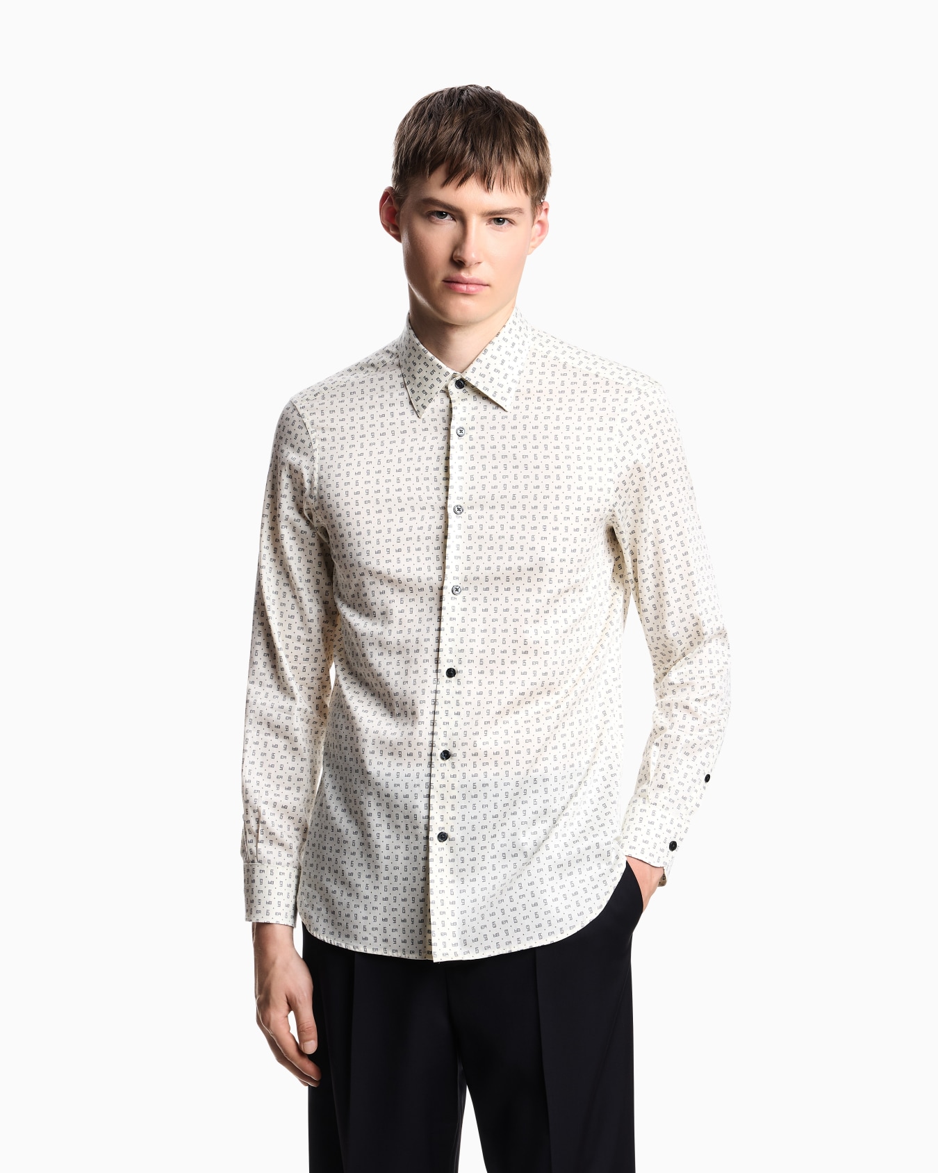 Chemise en coton stretch avec motif imprimé Diapositive 3