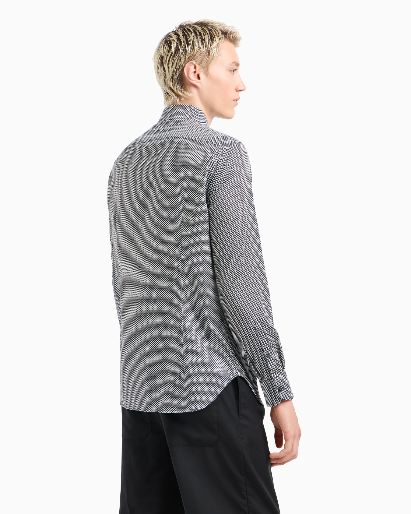 Printed-pattern stretch cotton shirt Slide 2