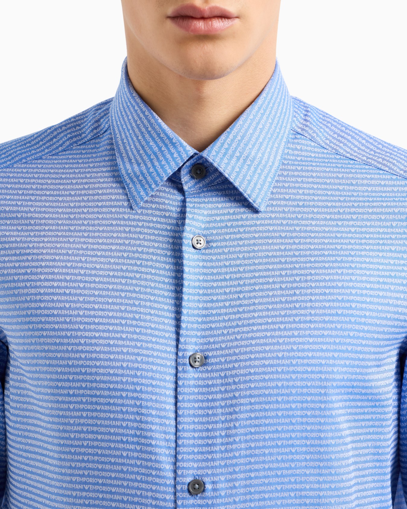 Cotton shirt with all-over jacquard logo Slide 4