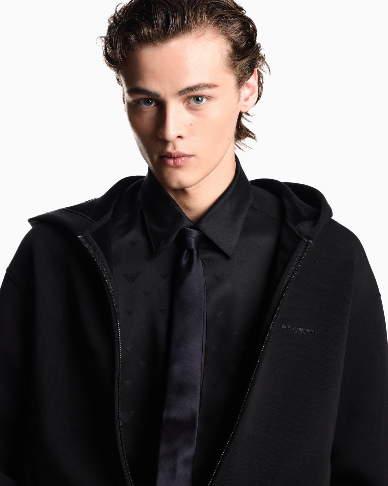 Chemise en lyocell jacquard avec aigles all over Diapositive 4