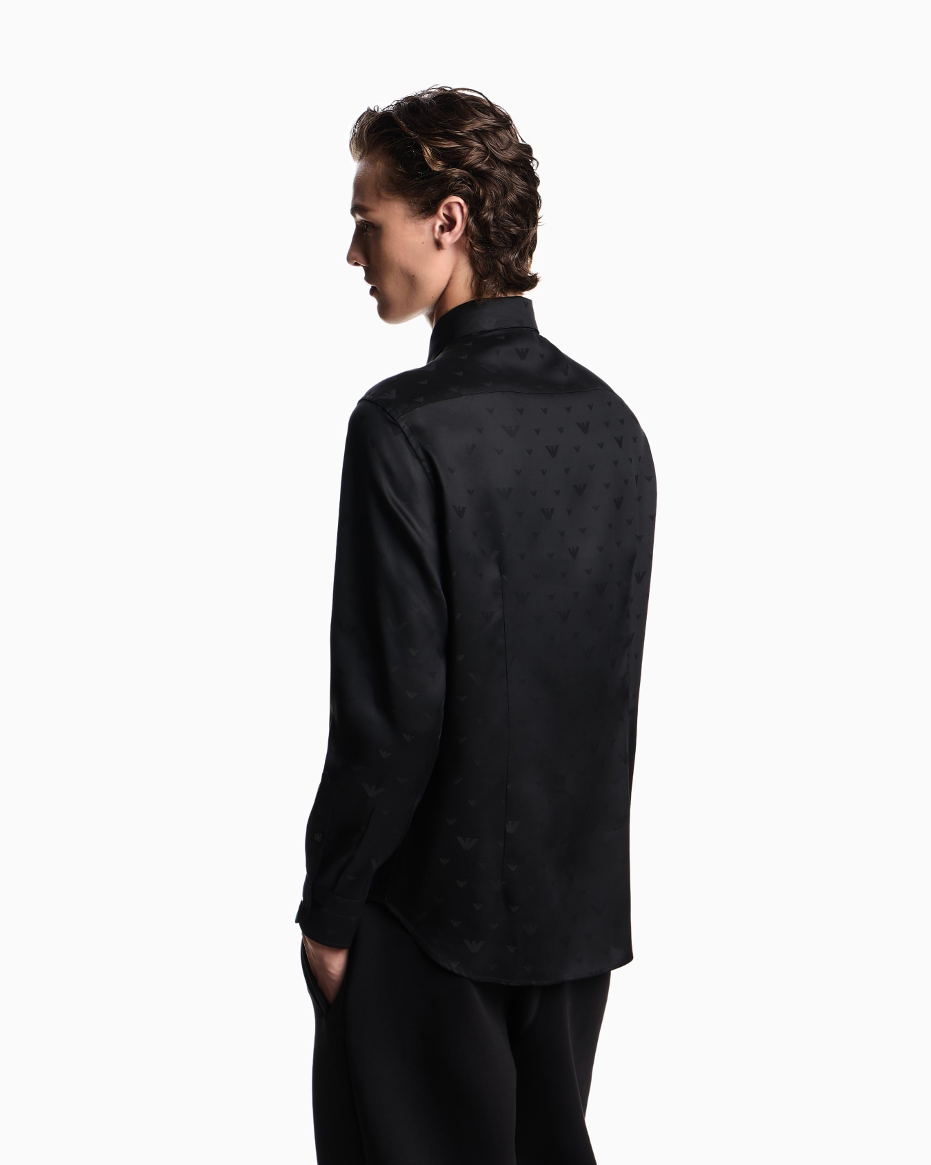 Chemise en lyocell jacquard avec aigles all over Diapositive 2