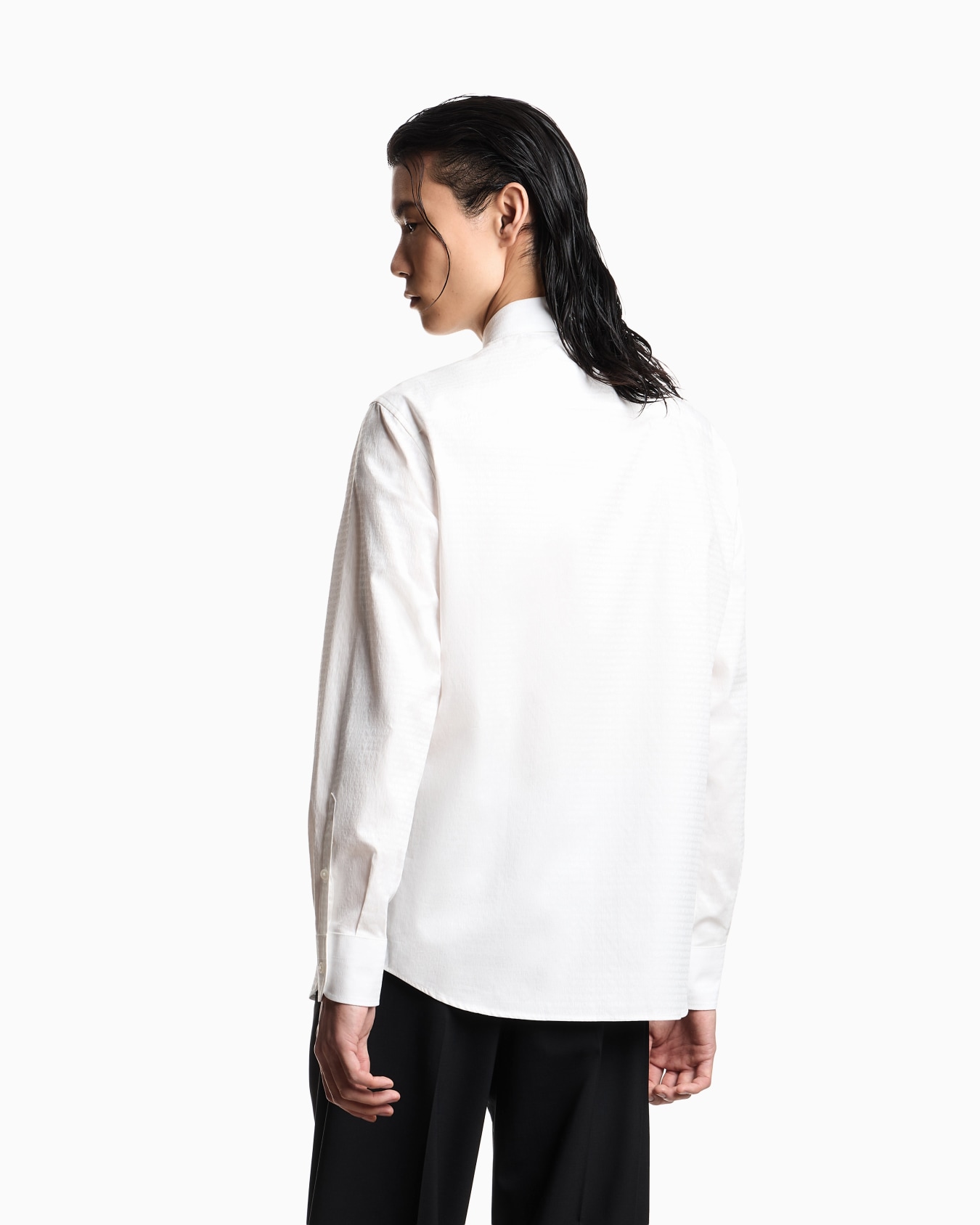 Camicia in tessuto jacquard lettering all over Slide 2