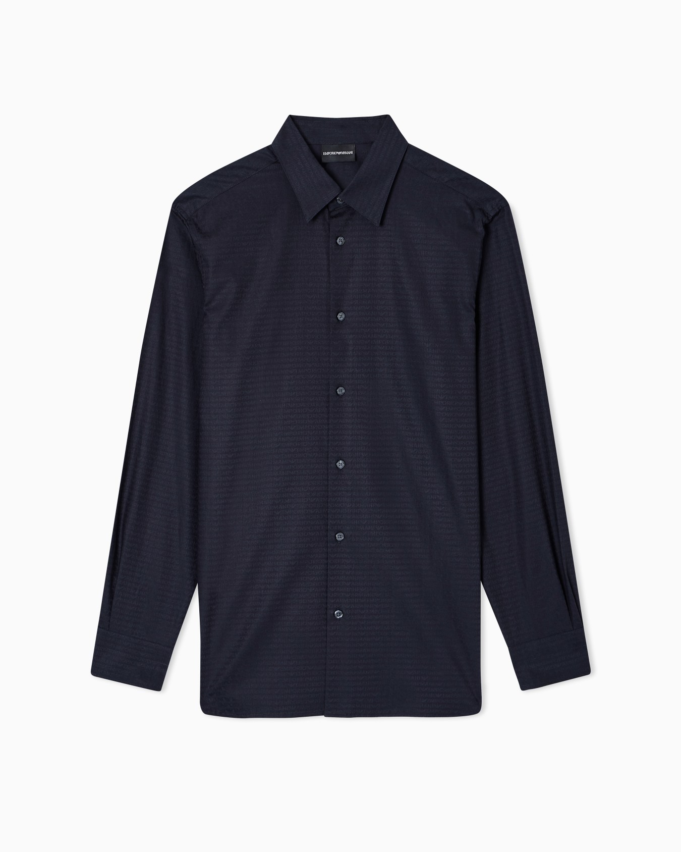 Camicia in tessuto jacquard lettering all over Slide 0