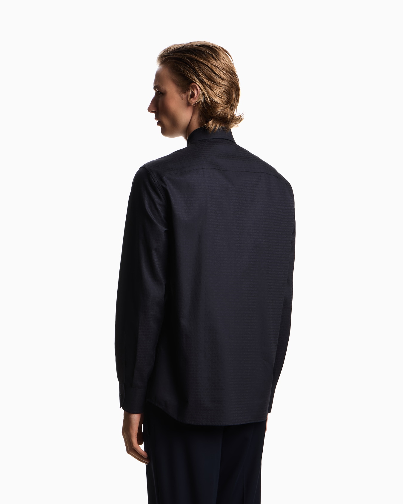 Camicia in tessuto jacquard lettering all over Slide 1