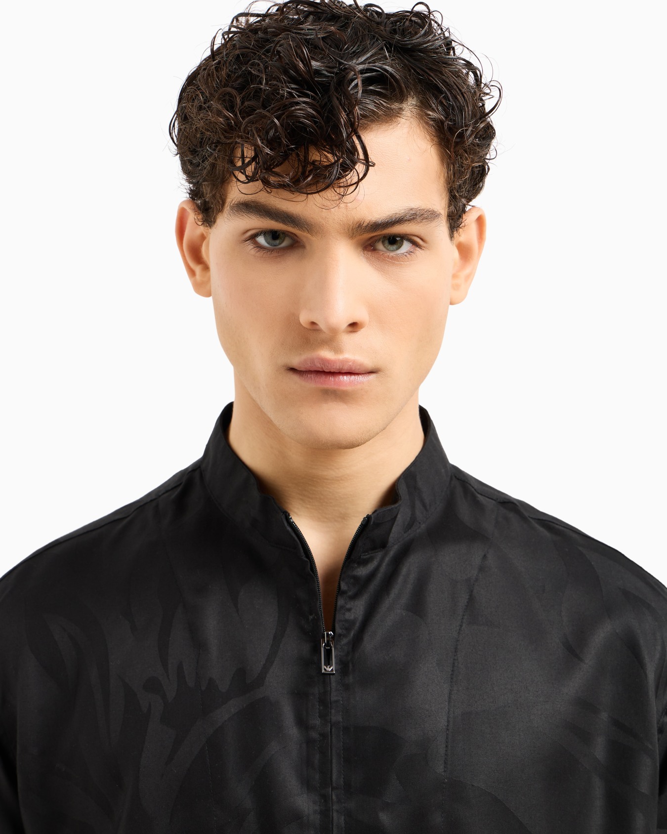 ASV full-zip shirt jacket in oversized floral Lyocell jacquard Slide 4