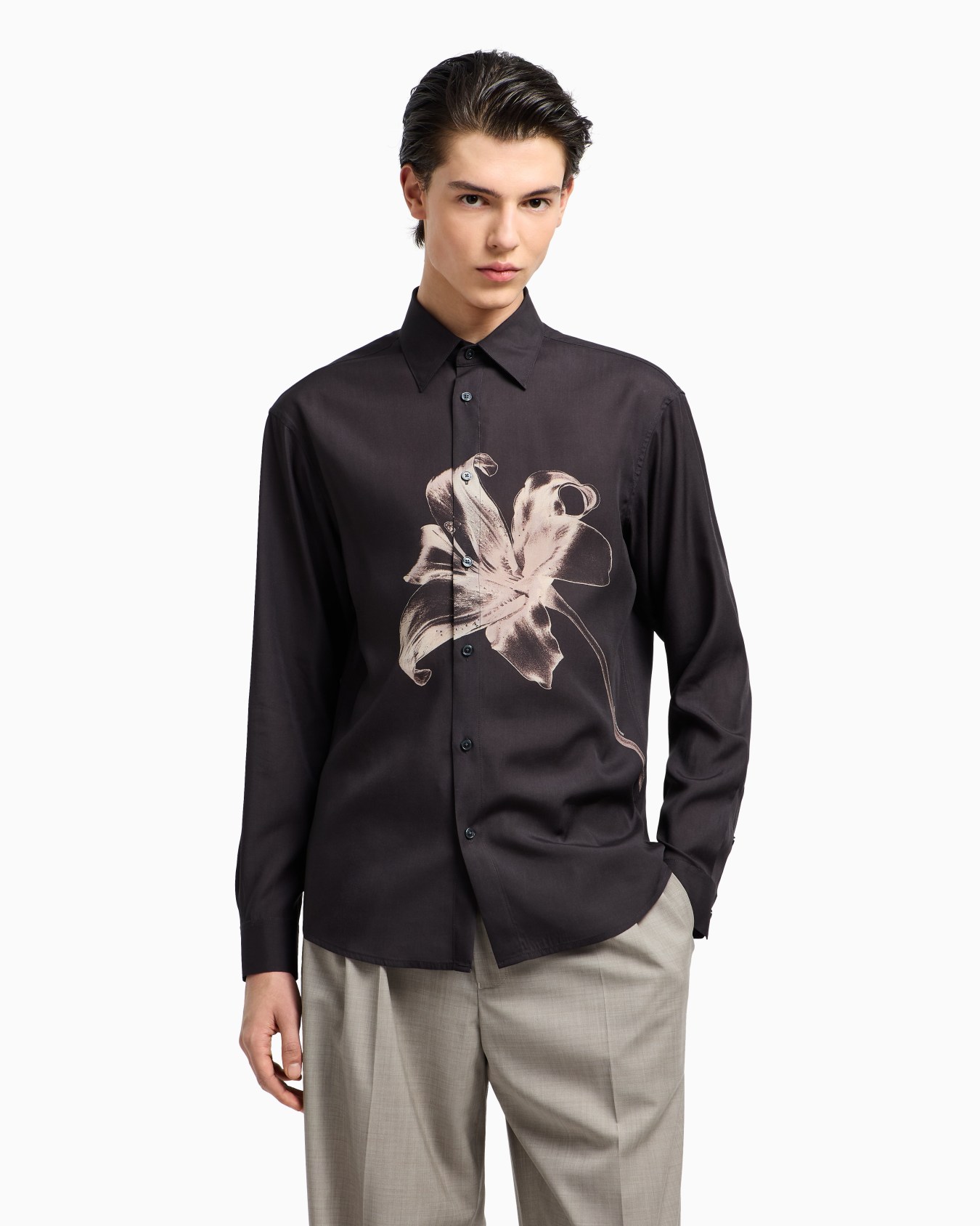 Chemise en mélange lyocell avec imprimé lys ASV Diapositive 4