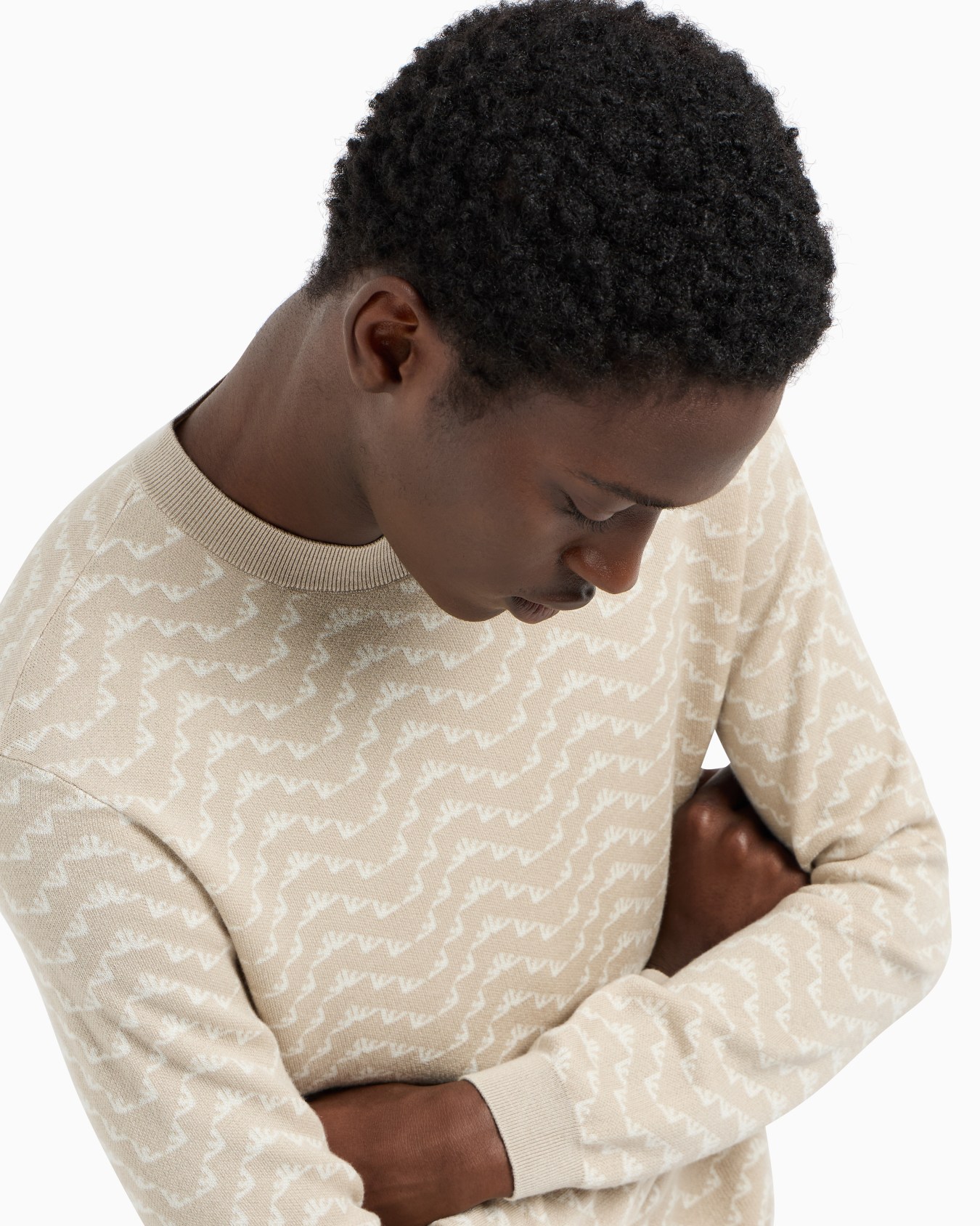 ASV Lyocell and virgin wool-blend jumper with all-over jacquard eagle Slide 4