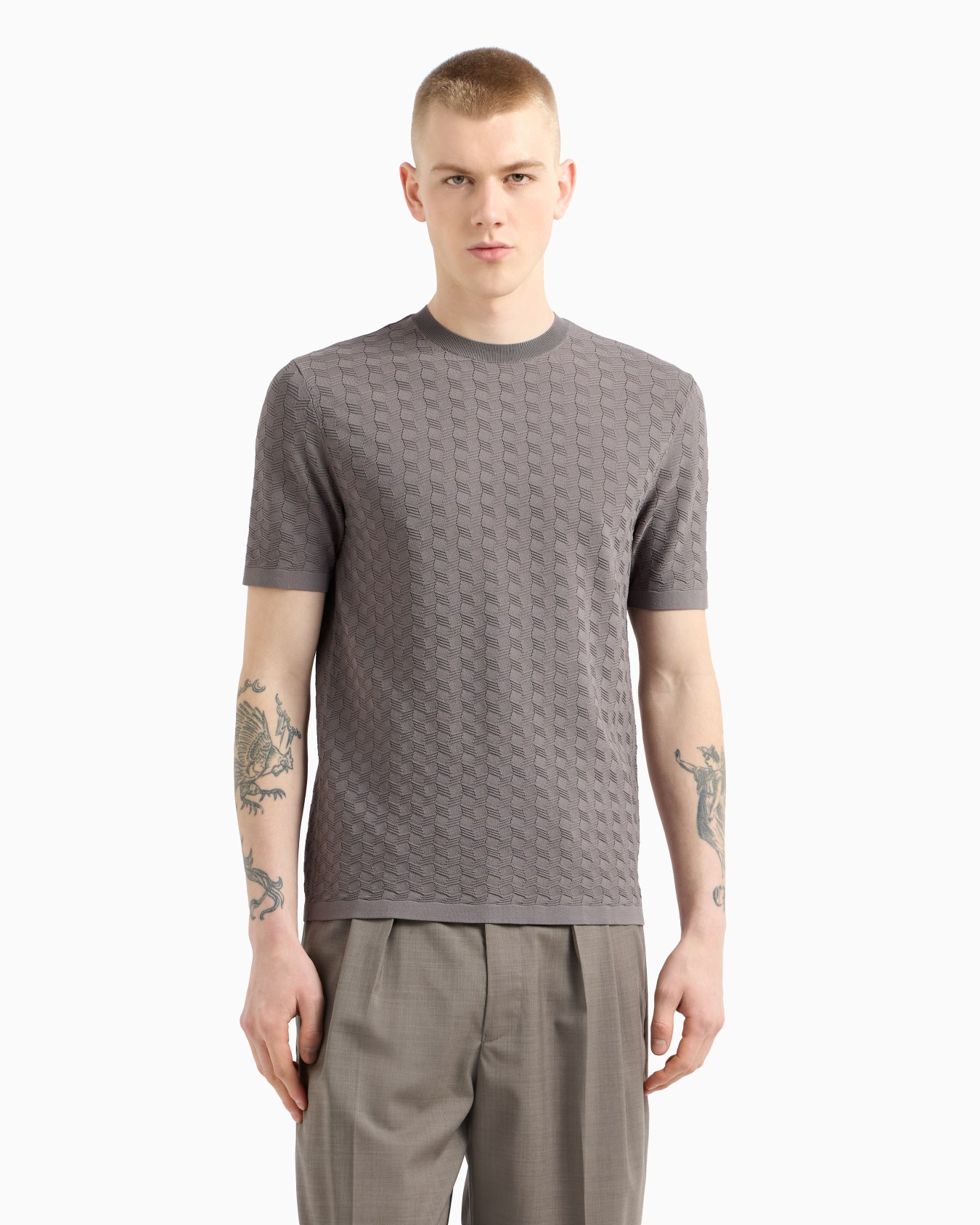 Viscose-blend jumper with an embossed pattern Slide 3