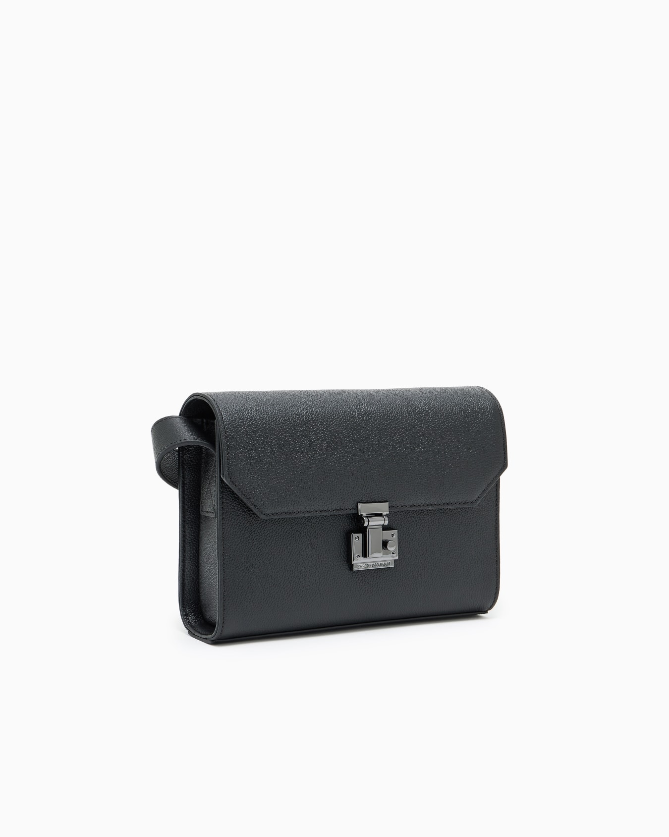 Borsa a tracolla con patta in pelle bottalata Slide 1