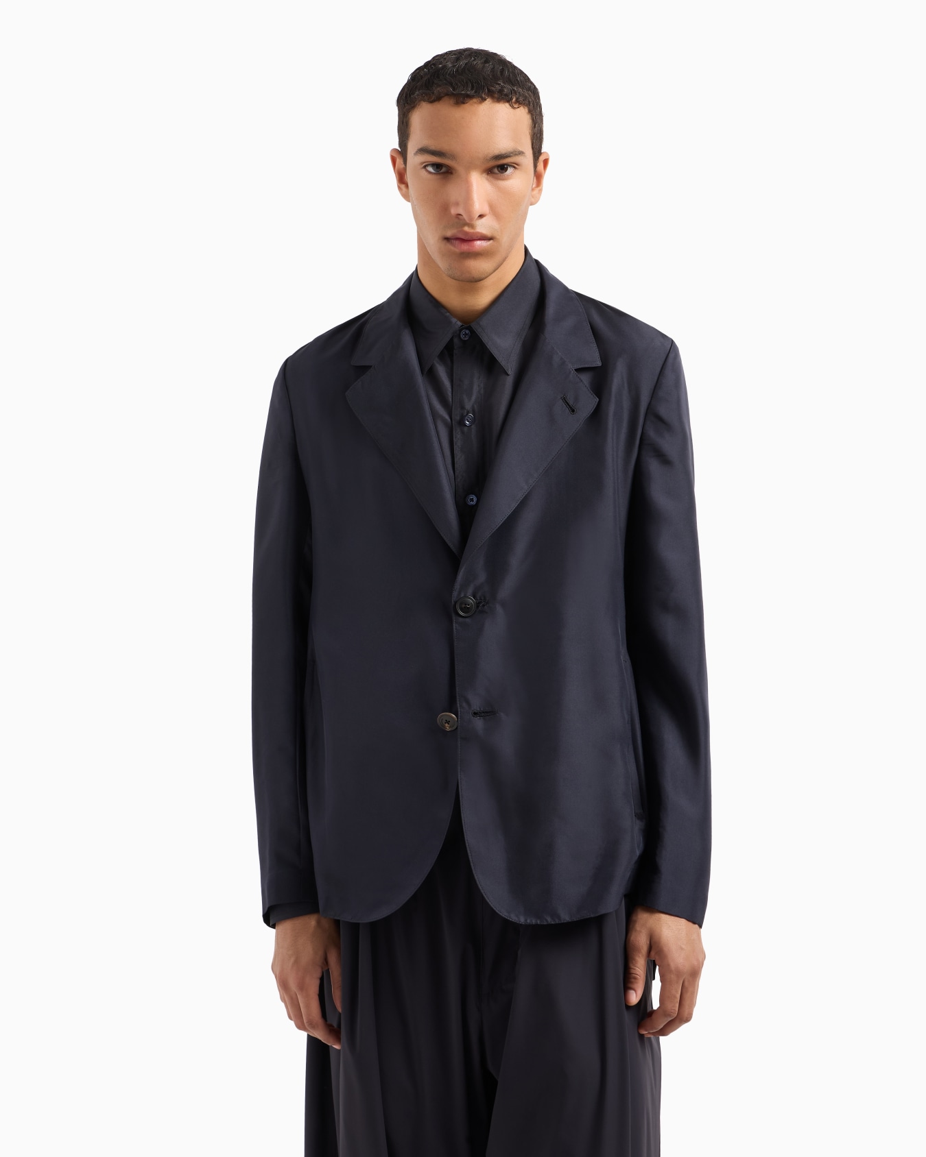Single-breasted jacket in Habutai silk Slide 4