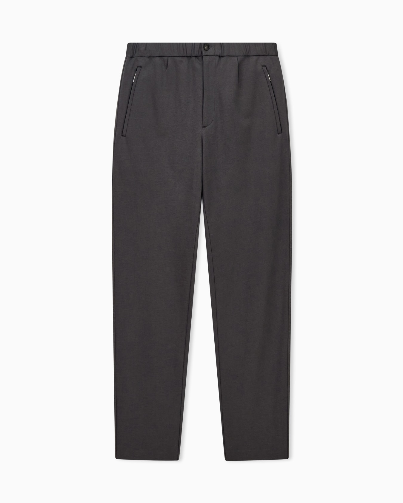 Straight-leg trousers in a modal cotton and wool jersey Slide 0