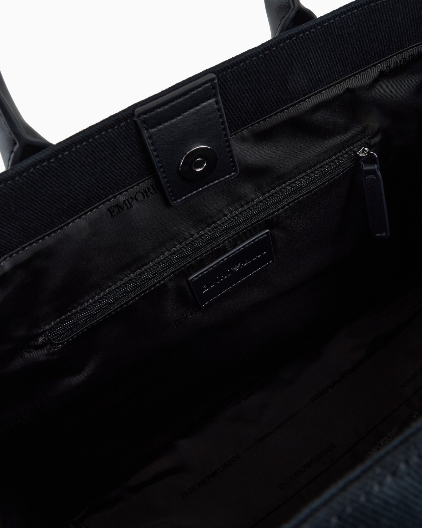 Canvas shopper bag with logo embroidery Slide 3