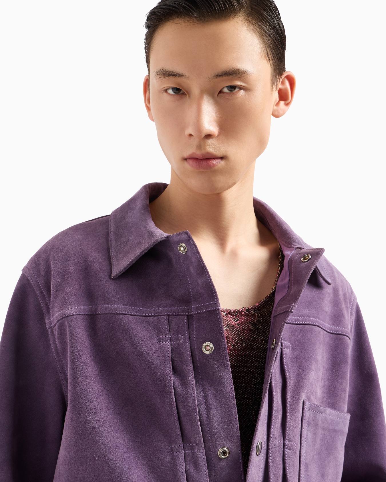 Blouson coupe décontractée en croûte de veau suédé Diapositive 5